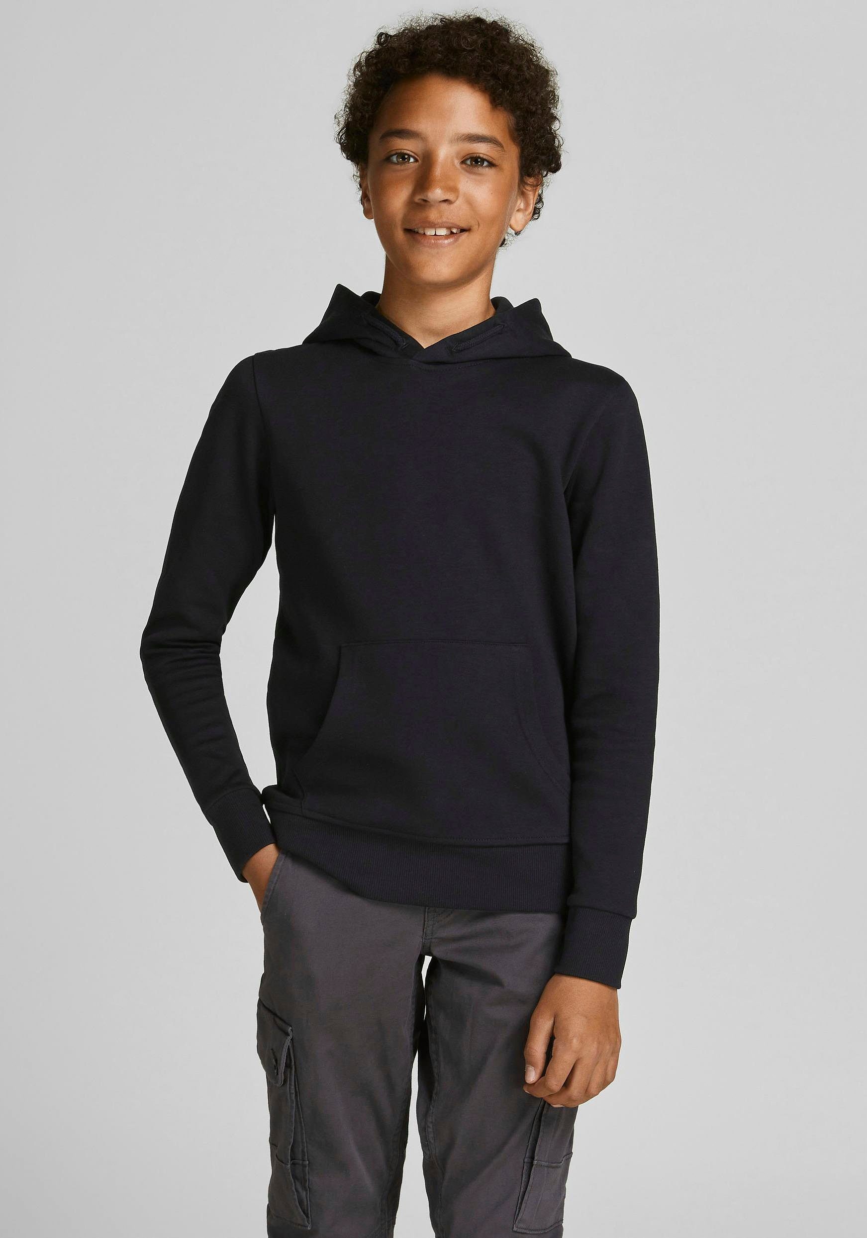 Jack & Jones Junior black SWEAT Kapuzensweatshirt NOOS JJEBASIC HOOD