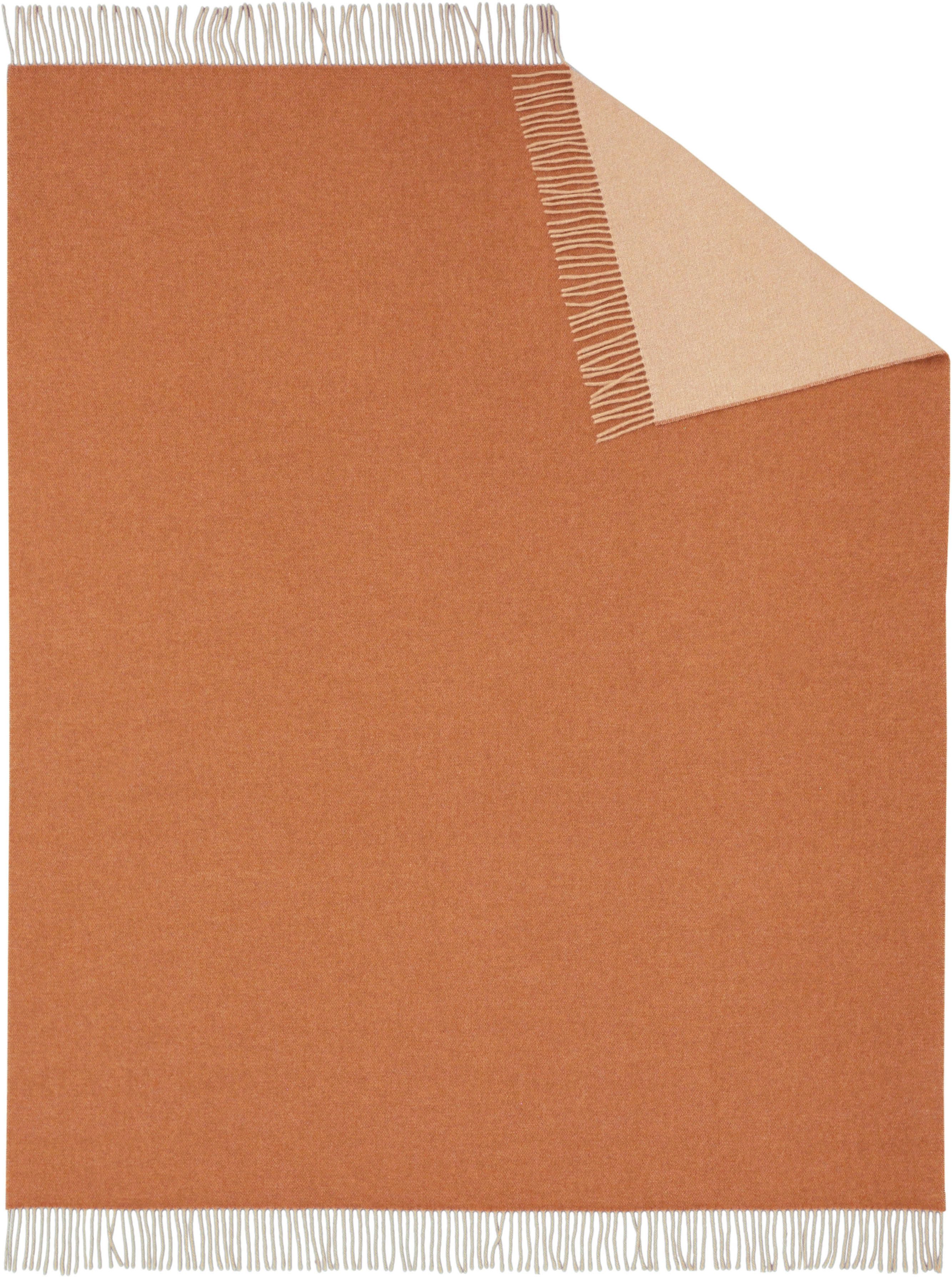 Wohndecke Soft Impression im Doubleface-Look, Biederlack, Wolle-Kaschmir-Mix