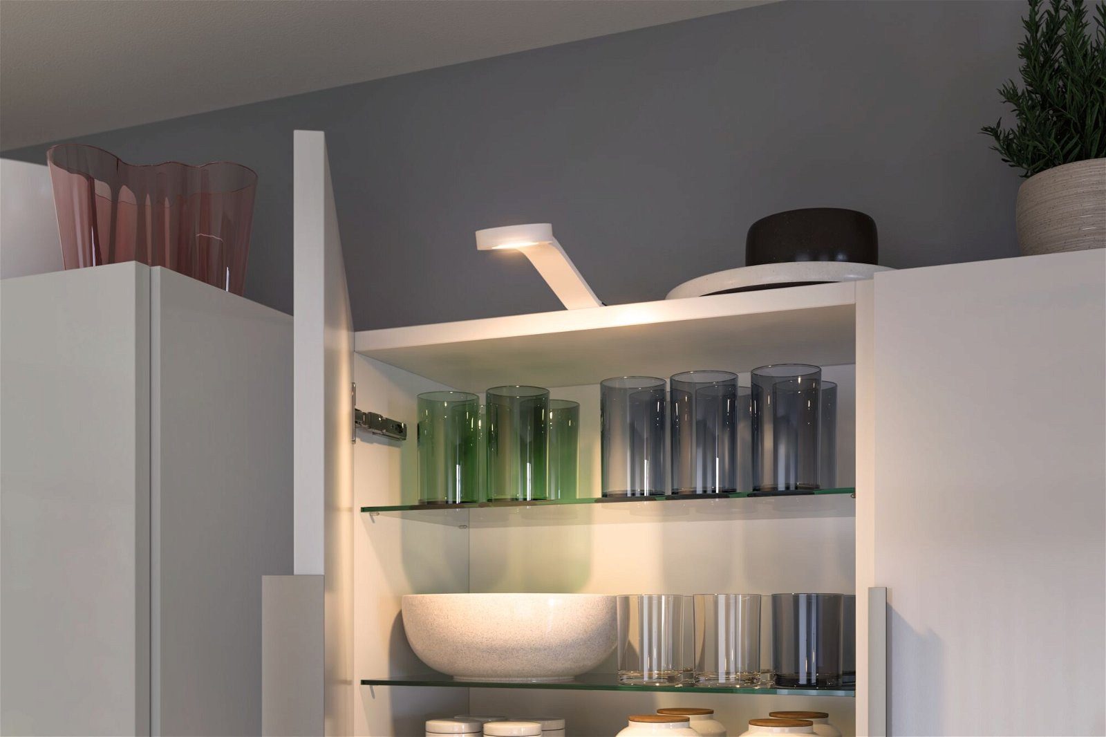 Paulmann Unterschrankleuchte Clever Connect Spot Mike 2W 2700-6500K 12V Chrom matt/Kunststoff, LED fest integriert, Tageslichtweiß, tunable White