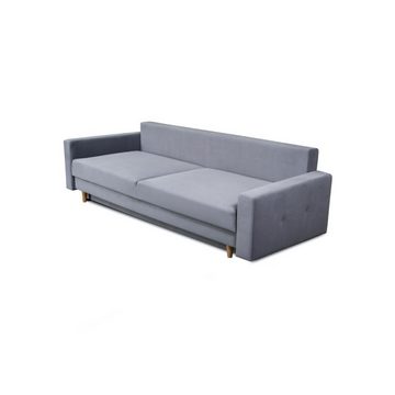 JVmoebel 3-Sitzer, Modern Sofa 3 Sitzer Grau Sofas Holz Elegantes Wohnzimmer