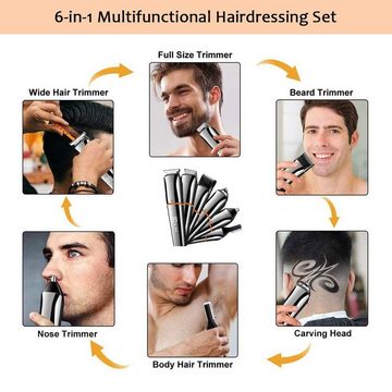 HYTIREBY Haarschneider Trimmer/Haarschneider Profi Haarschneidemaschine Haarschneider Herren, 6 In 1 Langhaarschneider Trimmer Männer Wasserdicht