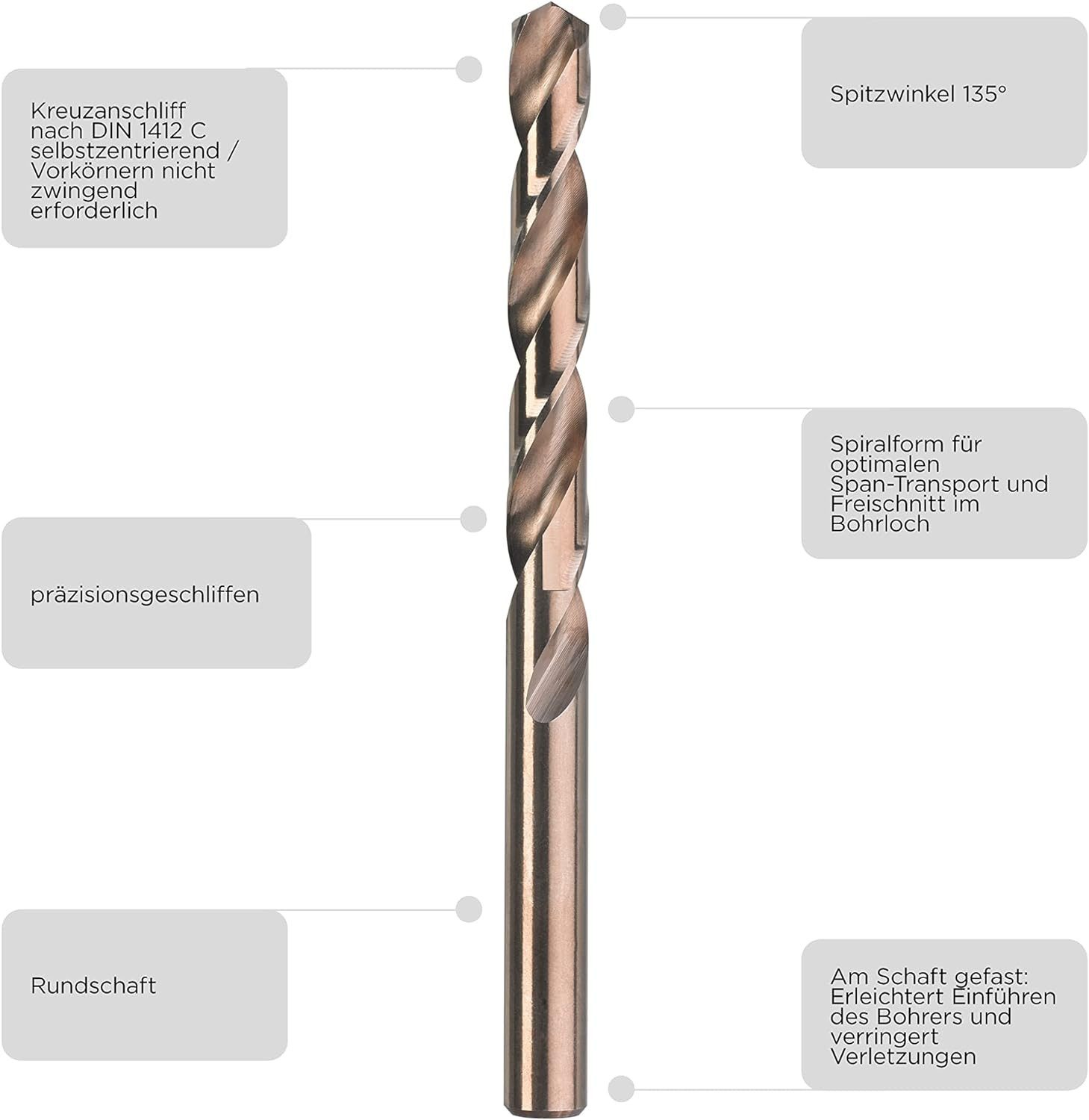 kwb Bohrer- und Bit-Set kwb Metallbohrer-Satz, HSS-E  Bohrer-Set, 19-teilig, Ø 1 mm - 10 mm i, kwb Metallbohrer-Satz, HSS-E 'Bohrer-Set, 19-teilig, Ø 1 mm - 10 mm in