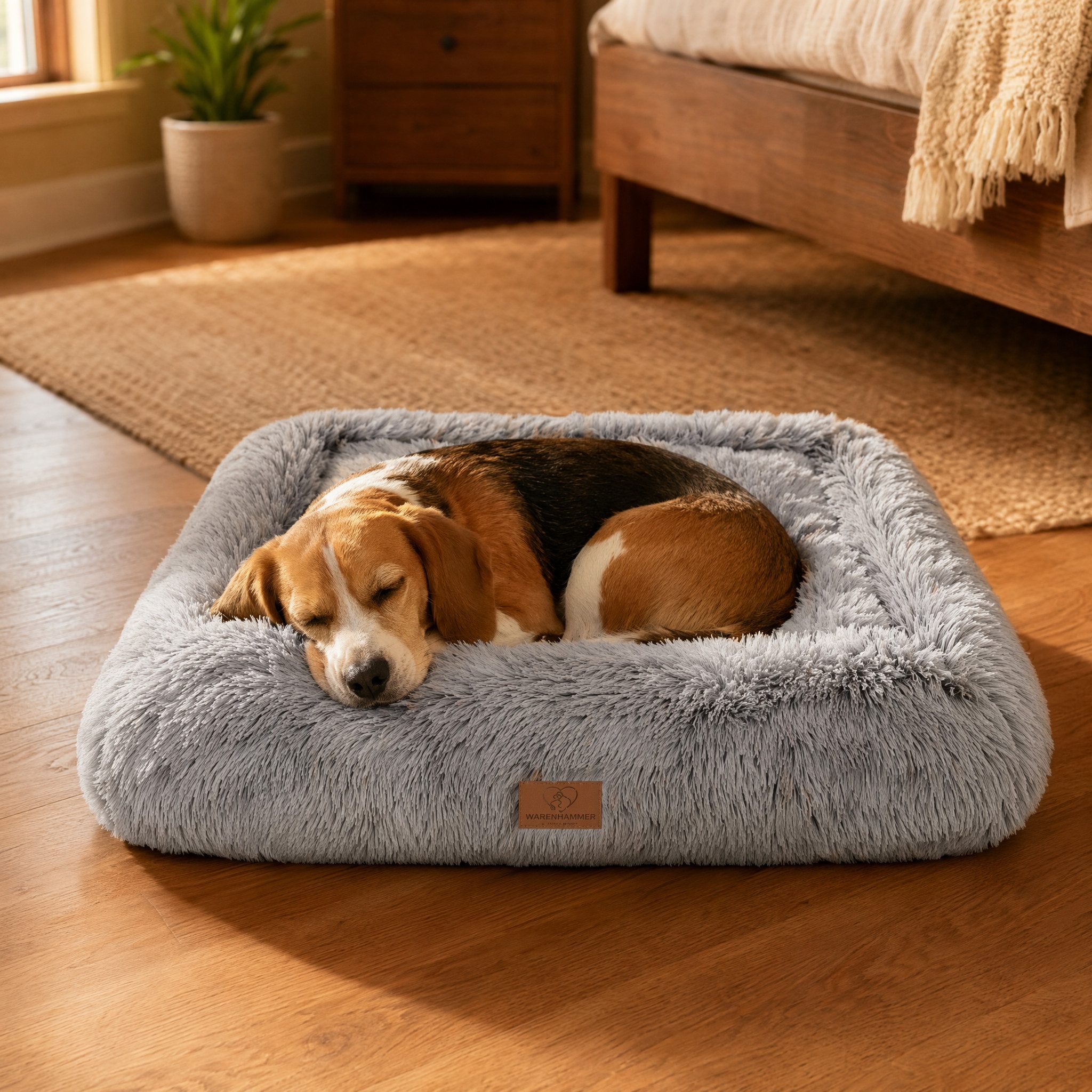 Warenhammer Hundebett Hundekörbchen, flauschig weiche Hundematte, extra gepolstert durch Flockenfüllung von Warenhammer