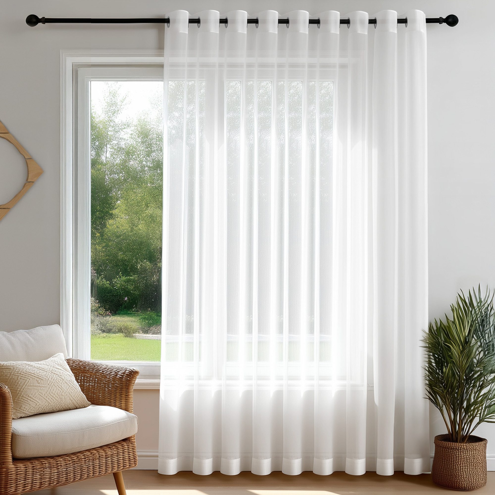 Deconovo Vorhang Transparent mit Ösen Stores Gardinen Wohnzimmer 1 Stück, Luftig Modern Store Dekoschals Schlafzimmer einfarbig pflegeleicht