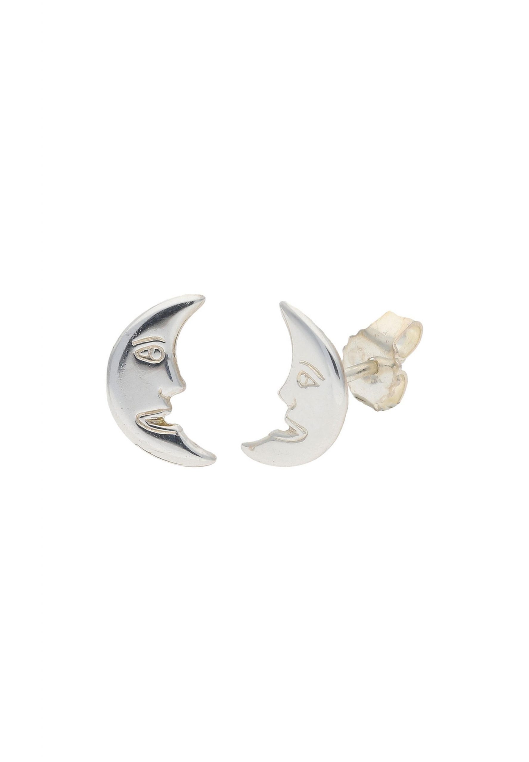 JuwelmaLux Paar Ohrstecker Ohrstecker Silber Halbmond Ohrringe 5 x 10 mm (2-tlg), Mädchen Kinderohrstecker Silber 925/000, inkl. Schmuckschachtel