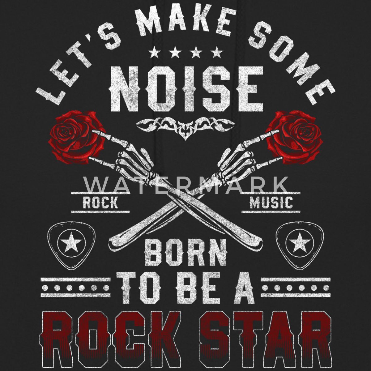 Spreadshirt Hoodie Born To Be A Rock Star Lautes Rock Musik Motiv Unisex Hoodie (1-tlg)