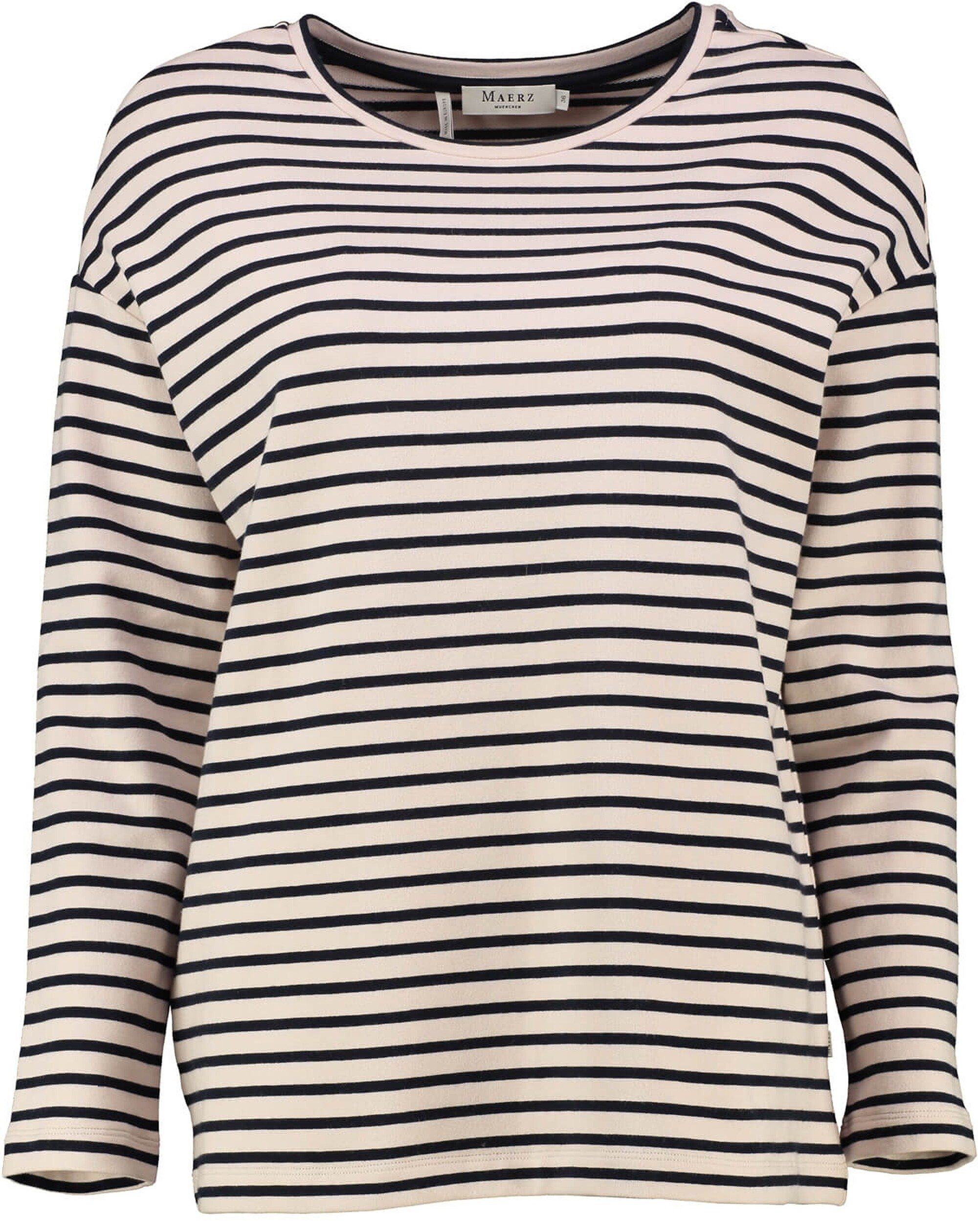 Sweatshirt MAERZ Sweatshirt marine gestreift softe Baumwoll-Qualität