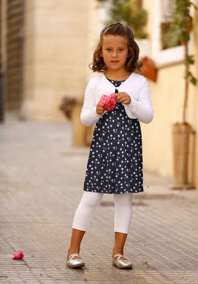 KIDSWORLD Bolero, Kleid & Leggings 3tlg. Set: (Set, 3-tlg) mit Sternchendruck