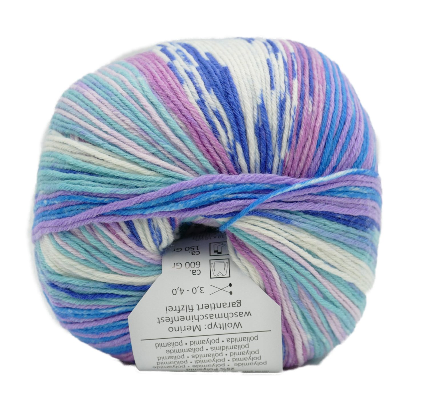 ONline Supersocke Sockenwolle 6fach Merino Color 6fädig Häkelwolle, 375 m (Strumpfwolle 6 fach, Sockengarn 6 fädig), 75% Wolle, 25% Polyamid