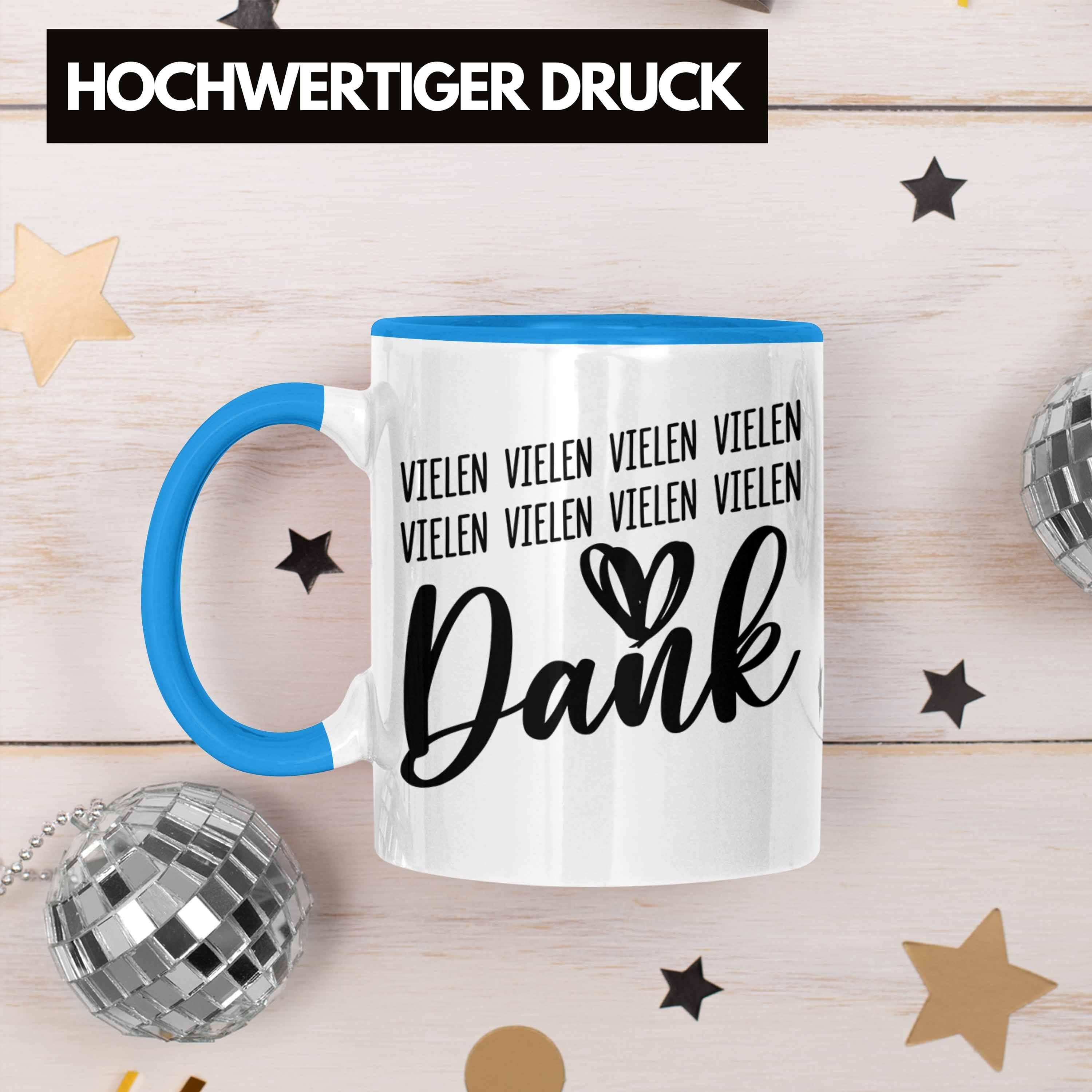 Blau Geschenkidee Trendation Dankeschön Sagen Tasse Danke Danke - Kaffeetasse Trendation Tasse Dankbar Dankbarkeit Geschenke