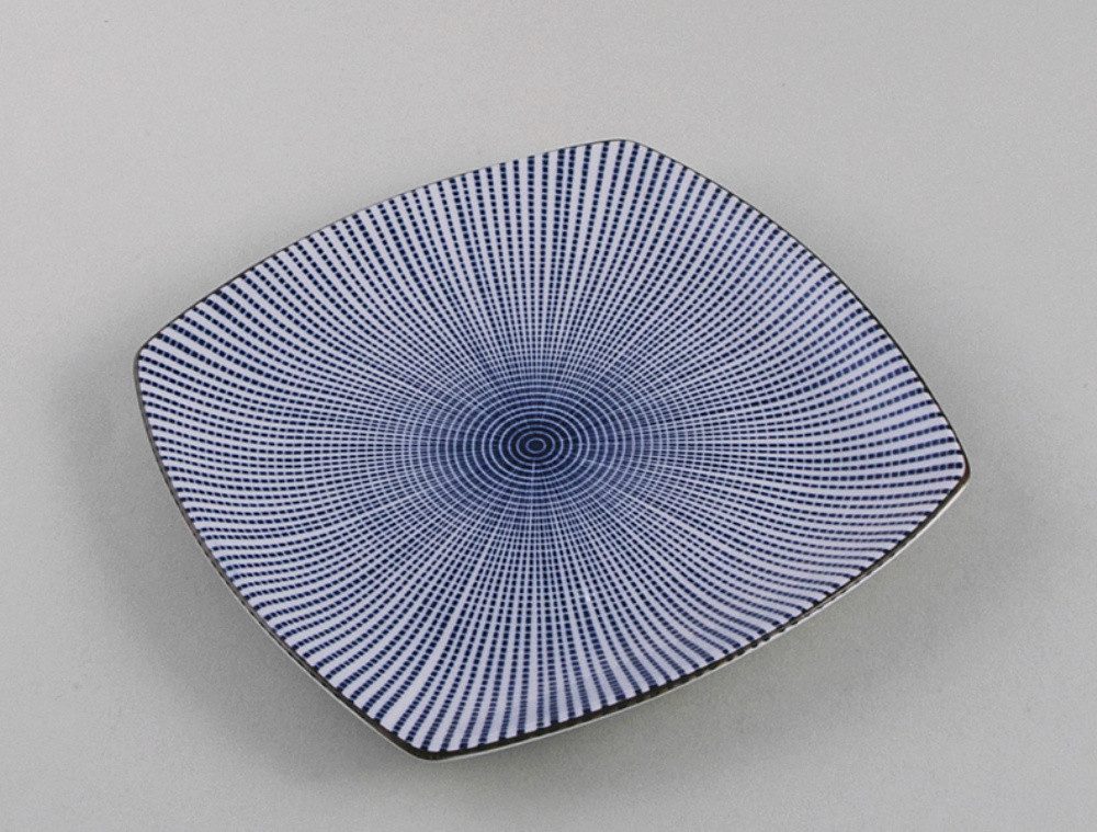 Ureshii Sushiteller Japanische Sushiplatte aus Porzellan Sendan Tokusa, rechteckig, blau, (1 St)