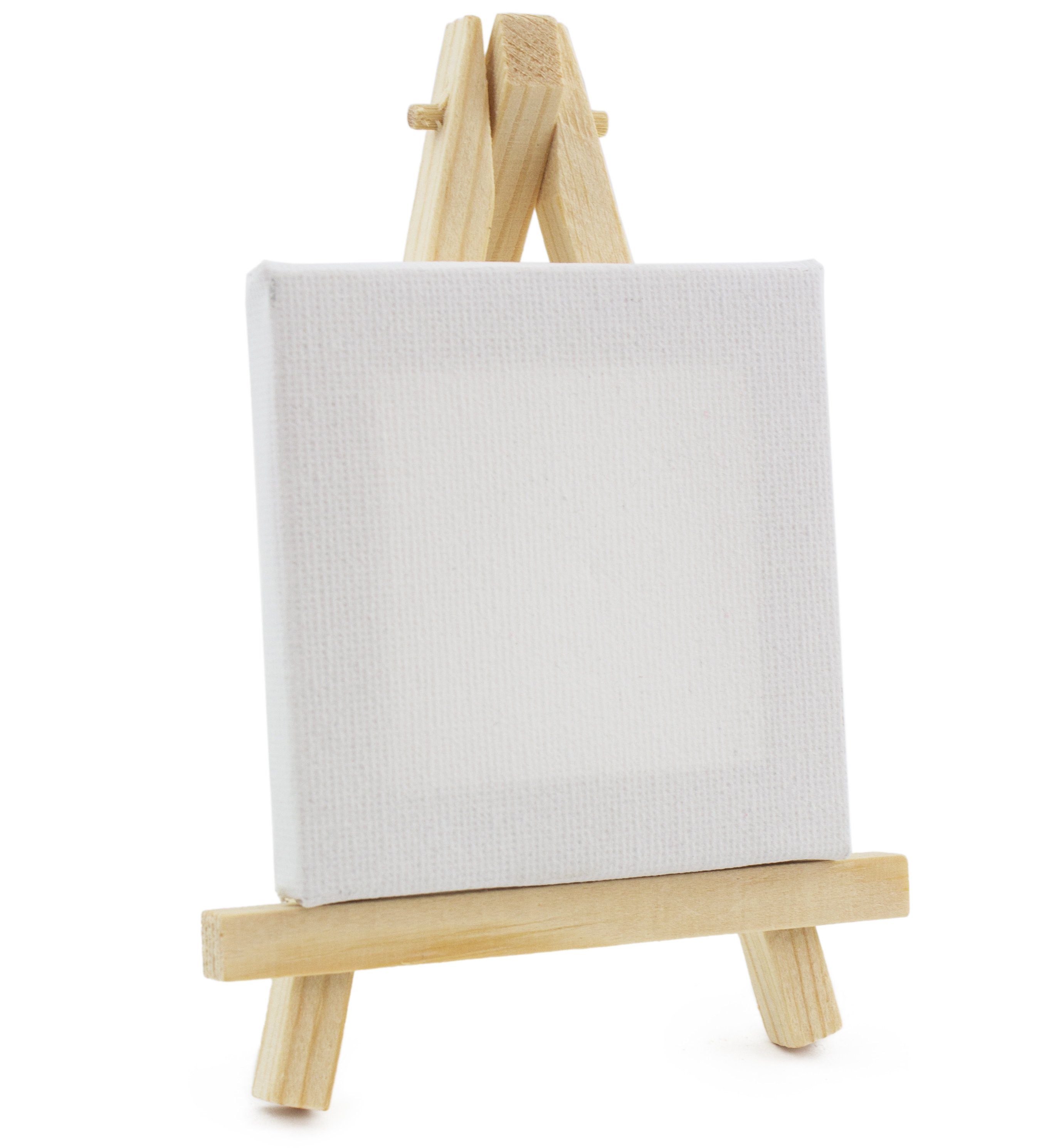 BRUBAKER Mini Staffelei Mini-Staffelei Set, Miniatur-Keilrahmen mit Leinwand zum Selbstgestalten