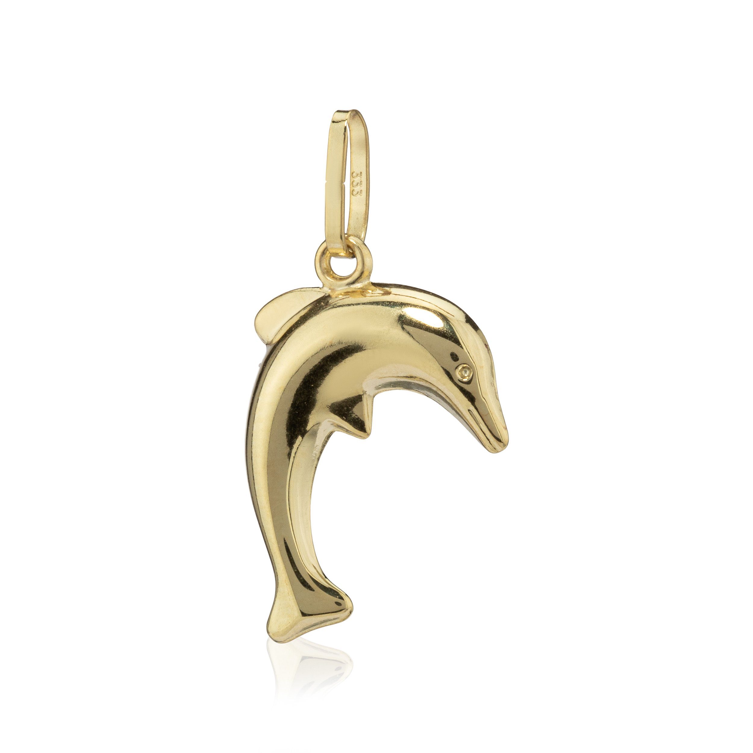 Delfin Kettenanhänger 8 Kettenanhänger Gold klein Gelb NKlaus Karat 333