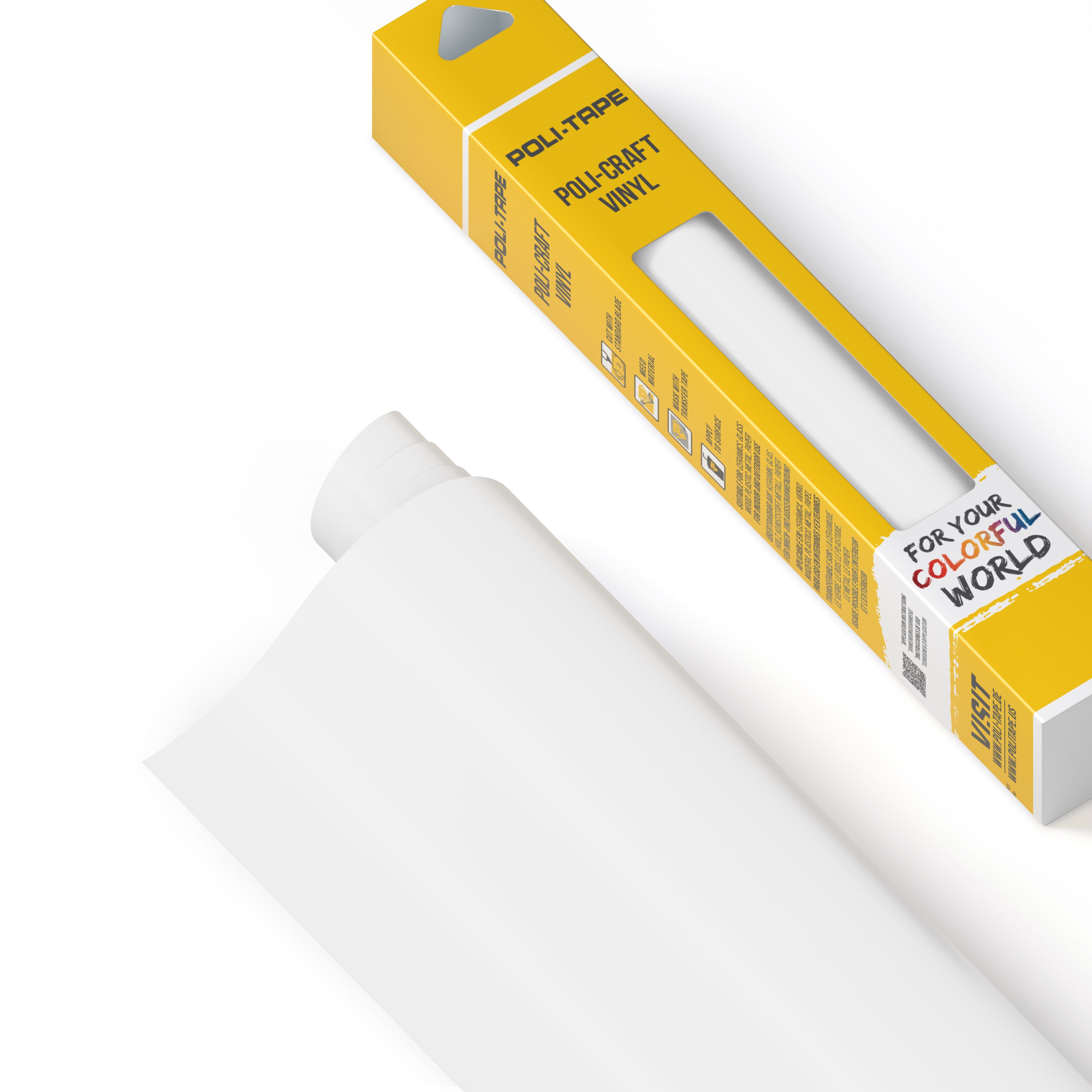 POLI-TAPE POLI-CUT Plotterfolie POLI-CRAFT VINYL REMOVABLE MATT, 30,5 cm x 183 cm, wiederablösbare selbstklebende Plotterfolie, matt