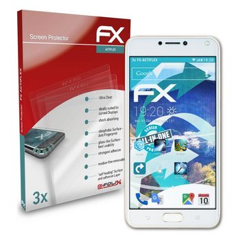 atFoliX Schutzfolie Displayschutzfolie für ZenFone 4 Max Pro ZC554KL, (3 Folien), Ultraklar und flexibel