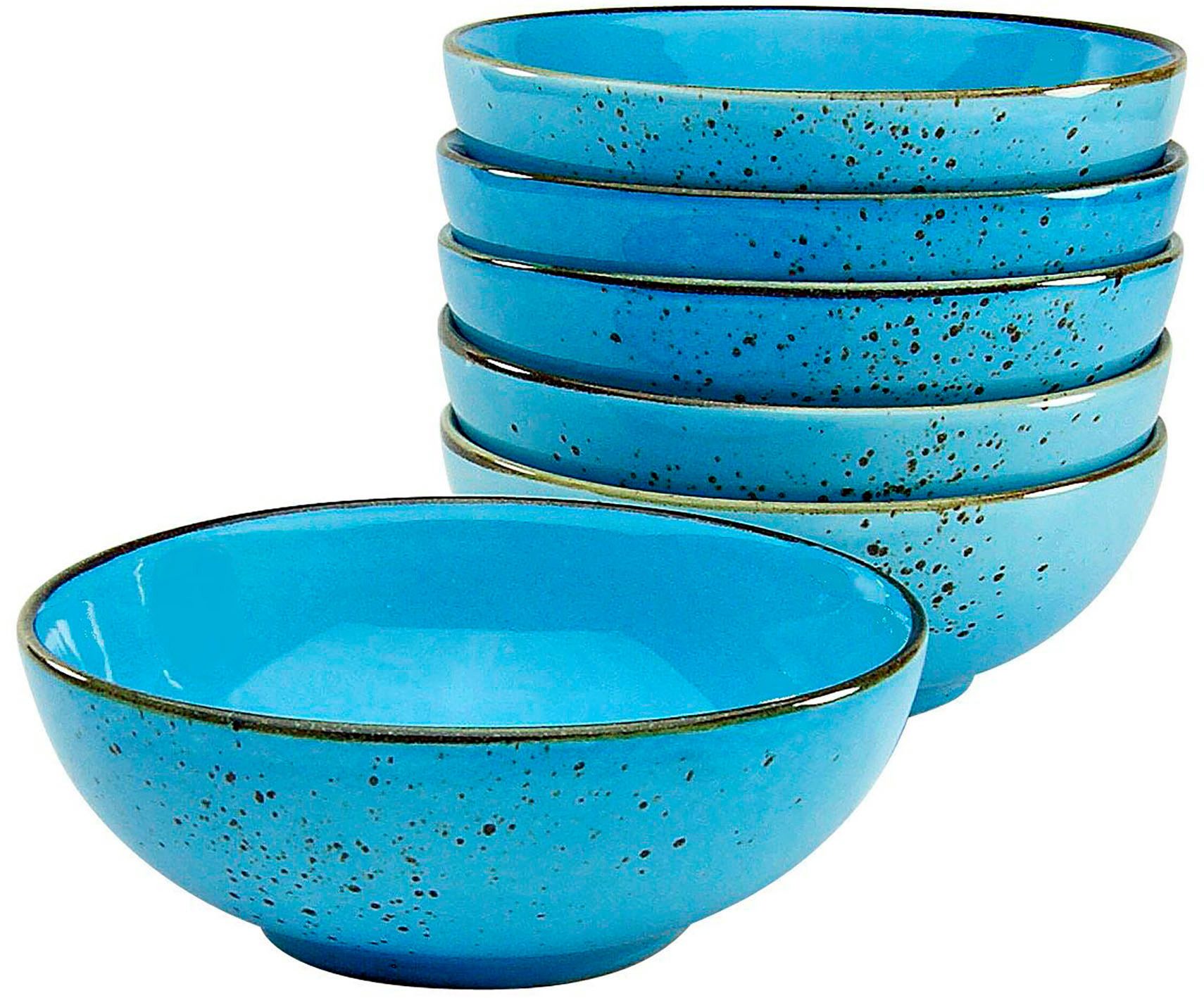 CreaTable Müslischale NATURE COLLECTION, Steinzeug, (Set, 6-tlg), Salatschale, Snackschale, Ø 16,5 cm