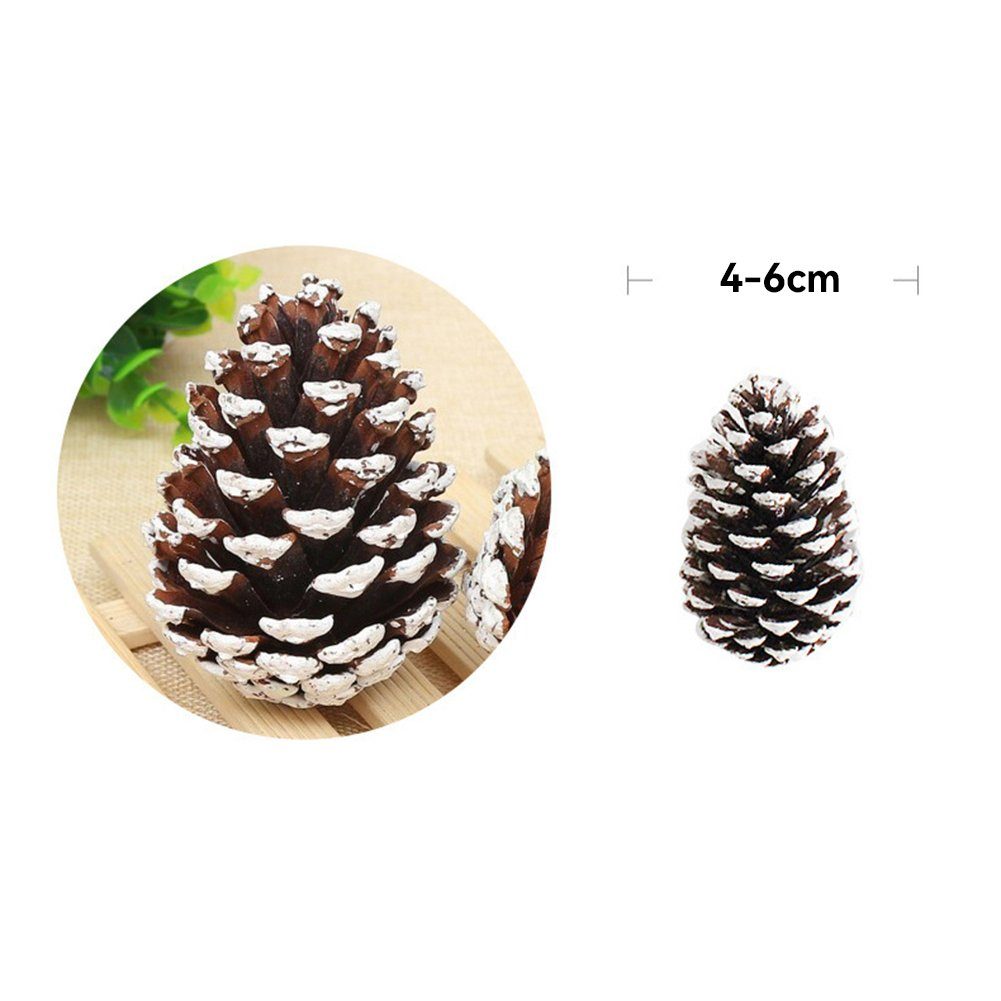 Trockenblume Weihnachtsbaum-Tannenzapfen-Dekoration, Weiß Gefärbte, Trockenblume Blusmart