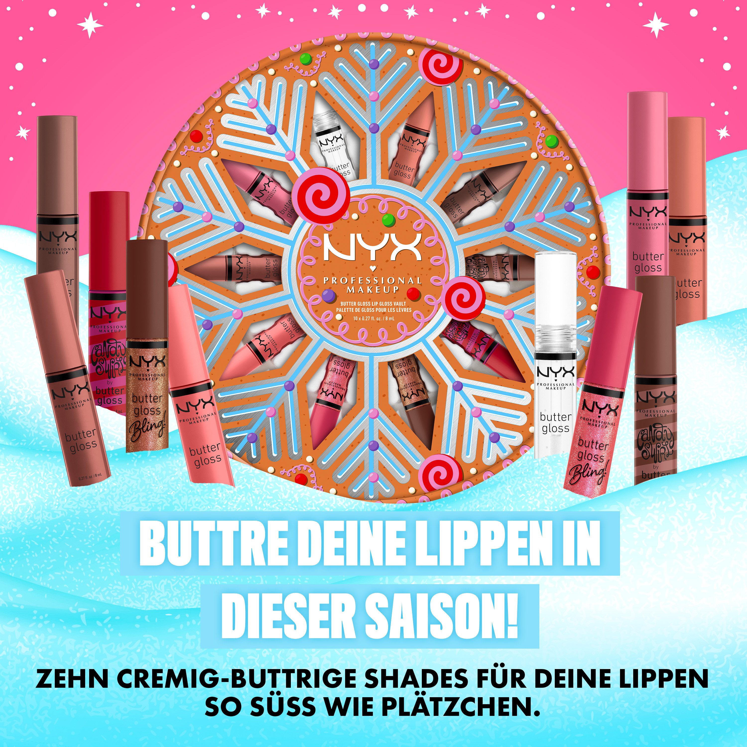 NYX PROFESSIONAL MAKEUP Lipgloss HOLIDAY 2025 BUTTER GLOSS KIT, 4-tlg.