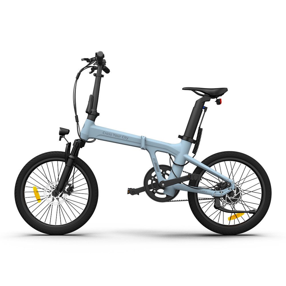 ADO AIR E-Bike 20S Faltbares E-Fahrrad,klapprad Riemenantrieb,Pedelec, 1 Gang, Heckmotor, (verbesserte Version der Air20), ebike Herren/Damen,mit Federgabel,Werkzeug