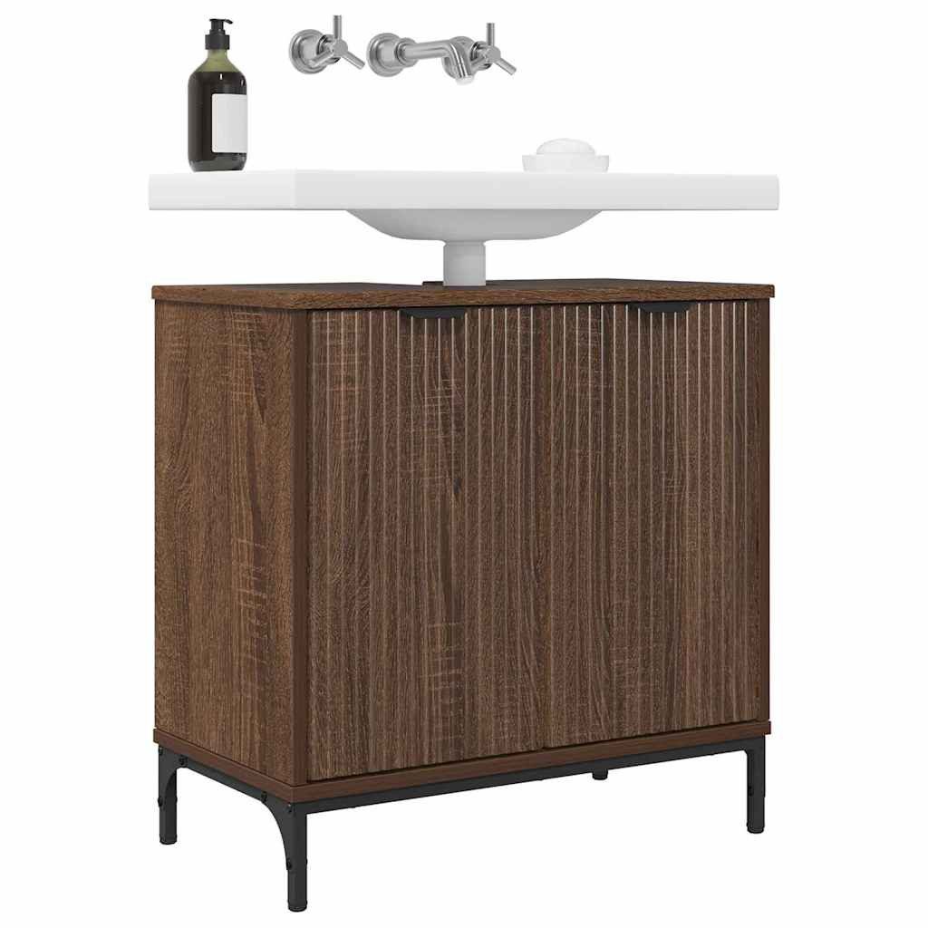 vidaXL Badezimmerspiegelschrank Badezimmer Waschbecken Schrank Braune günstig online kaufen
