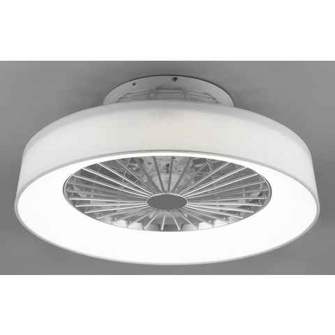 TRIO Leuchten LED Deckenleuchte Farsund Deckenventilator, Ventilatorfunktion, getrennt schaltbar, LED fest integriert, Neutralweiß, Deckenlampe, Ventilator, Fernbedienung, Ventilator getrennt schaltbar