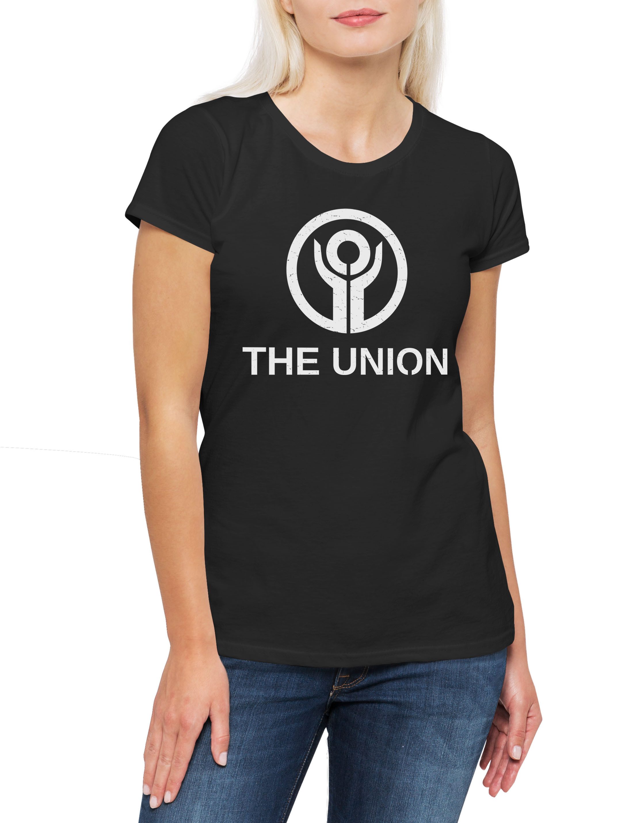Print-Shirt The Union B Damen T-Shirt Cyberpunk Film Repo Sci-Fi Men Movie Logo