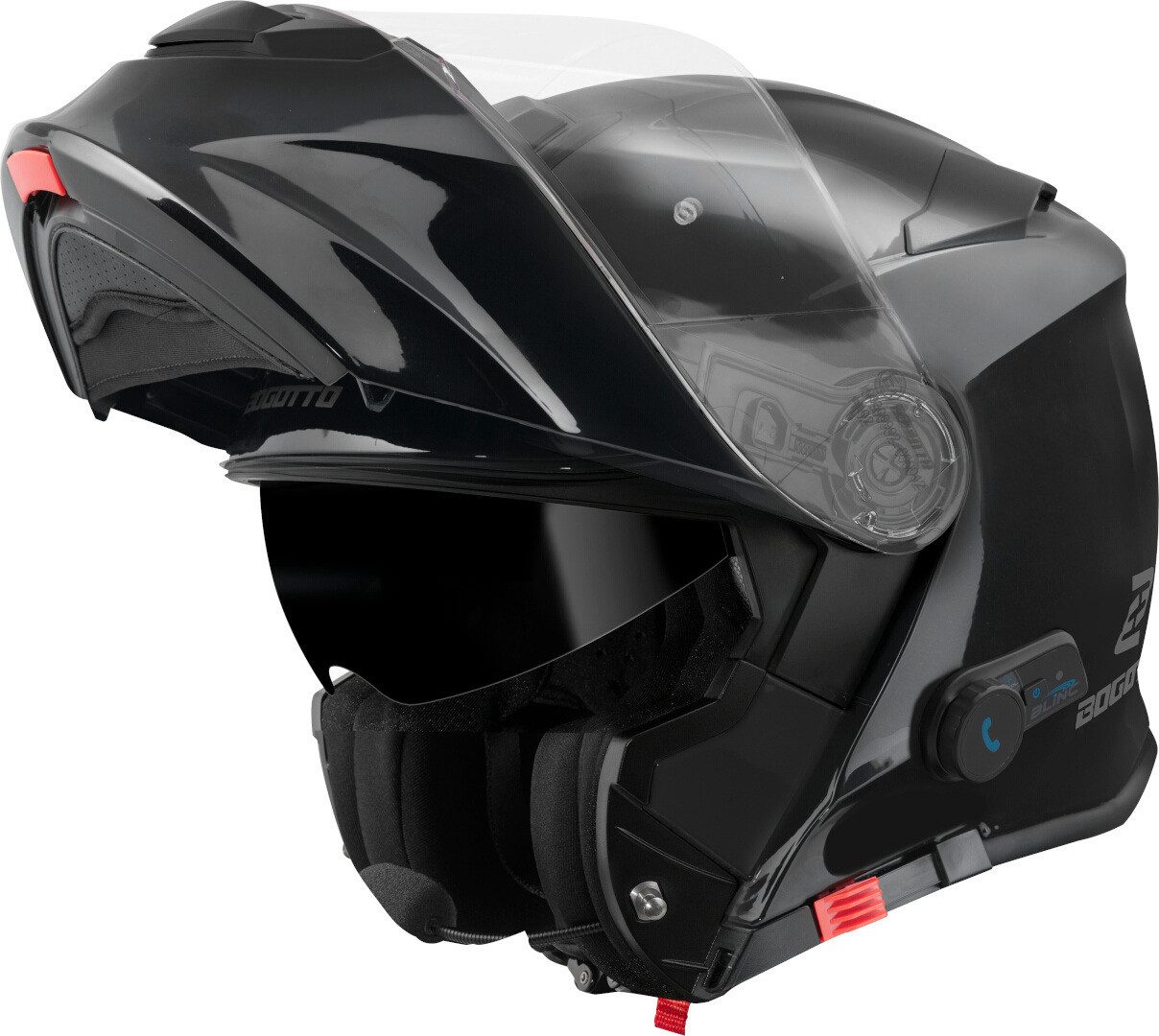 Bogotto Motorradhelm H271 BT Bluetooth Klapphelm, Integriertes Kommunikationssystem,geeignet Für Brillenträger,vorb