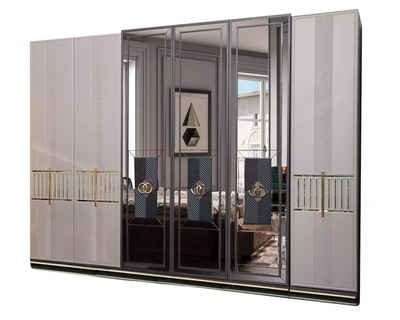 JVmoebel Kleiderschrank Moderner Kleiderschrank Luxus Spiegel Schrank Schlafzimmer Sofort (1-St) Made in Europa