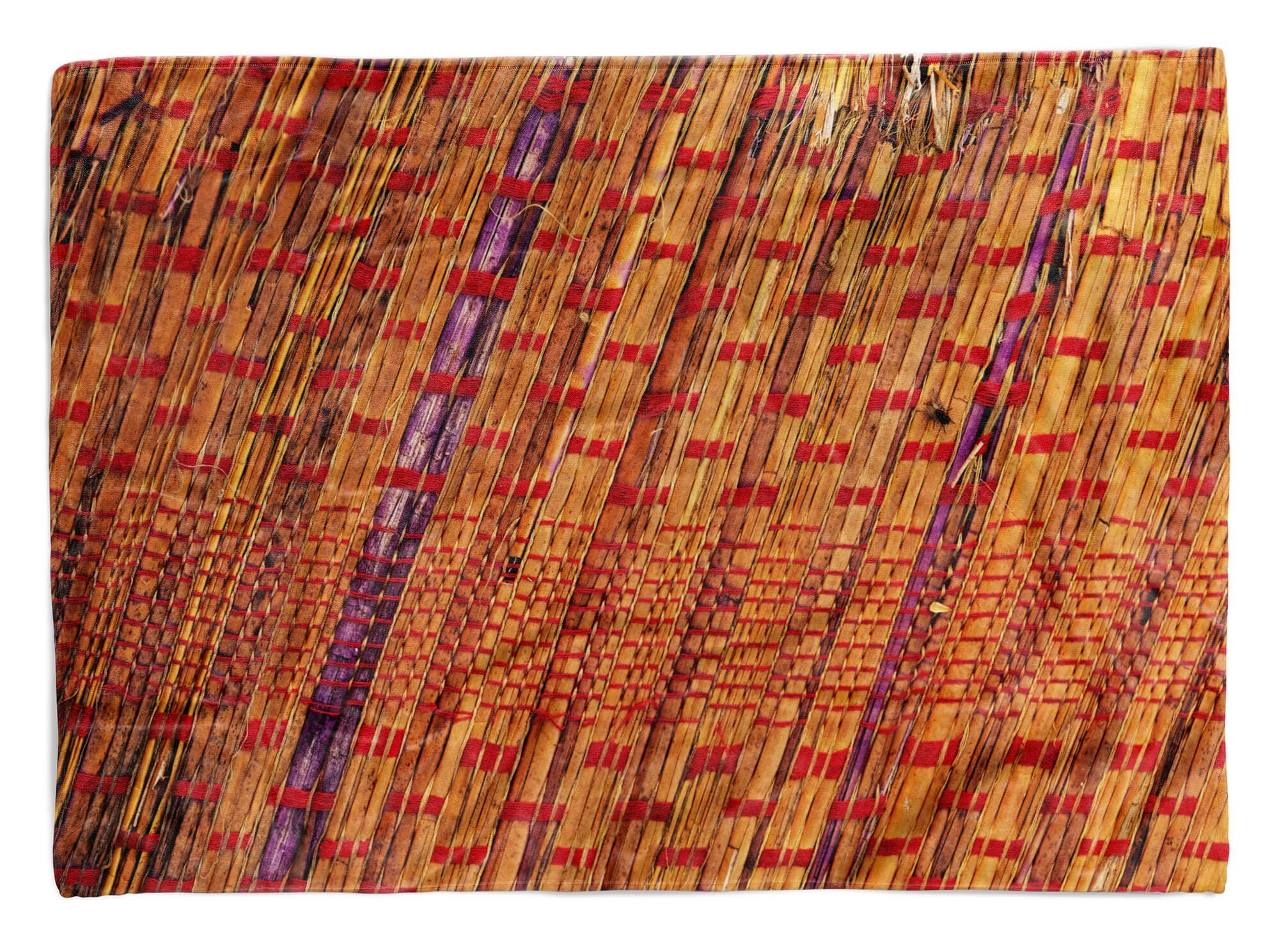 Sinus Art Handtücher Handtuch Strandhandtuch Saunatuch Kuscheldecke mit Fotomotiv Nahaufnahme Fotokunst Rattan, Baumwolle-Polyester-Mix (1-St), Handtuch