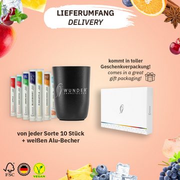 Wunder Zahnstocher Mundpflegecenter Wunder Zahnstocher mit Geschmack - Becher Schwarz + 80er Single Pack