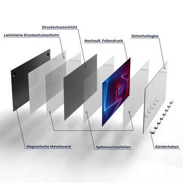 DEQORI Kleiderhaken 'Ultraviolette Raumteiler', Glas Garderobe Paneel magnetisch beschreibbar