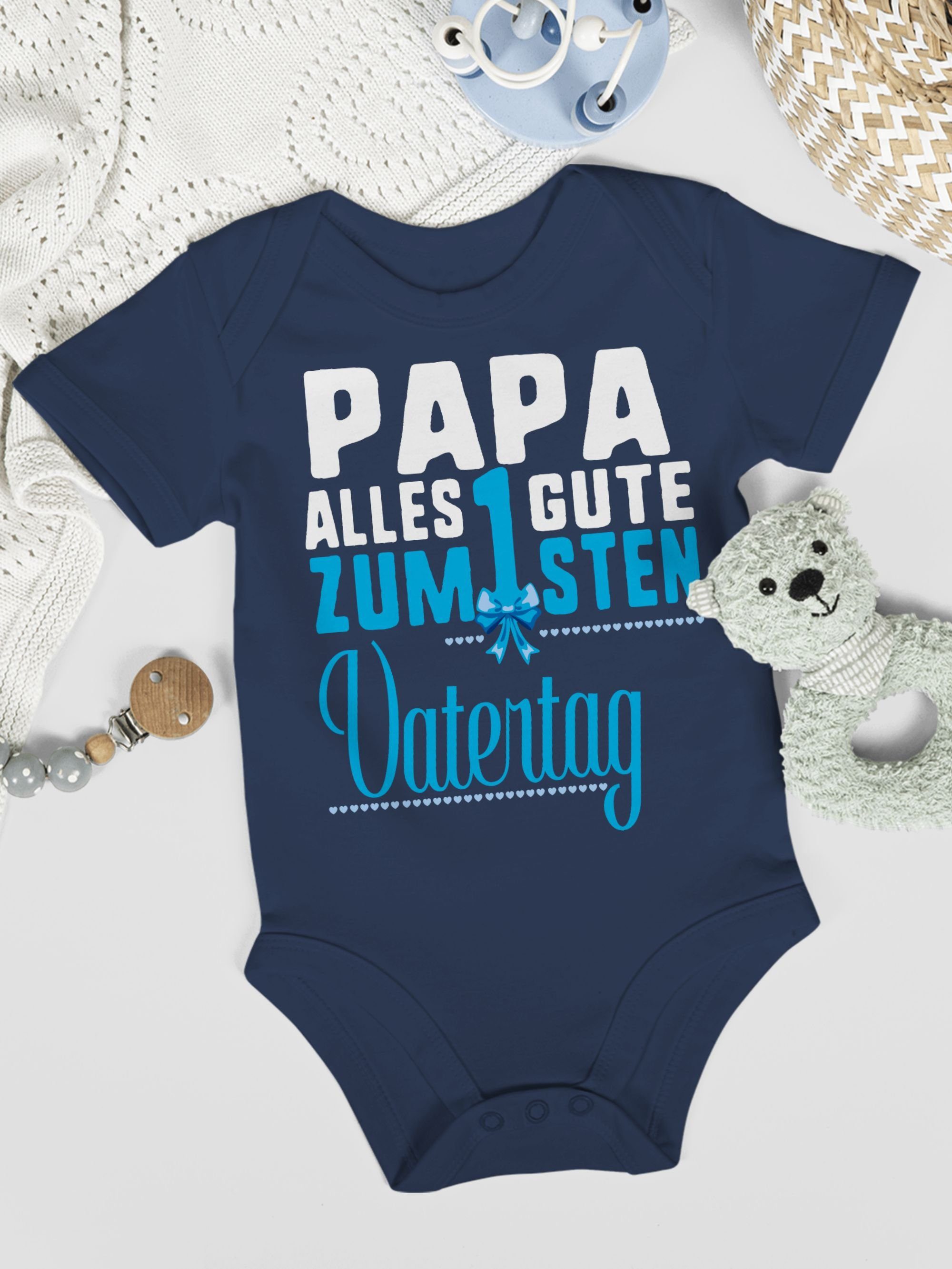 Vatertag zum Geschenk Shirtracer Papa Vatertag Shirtbody Baby Blau 1 1sten Guten alles blau Navy