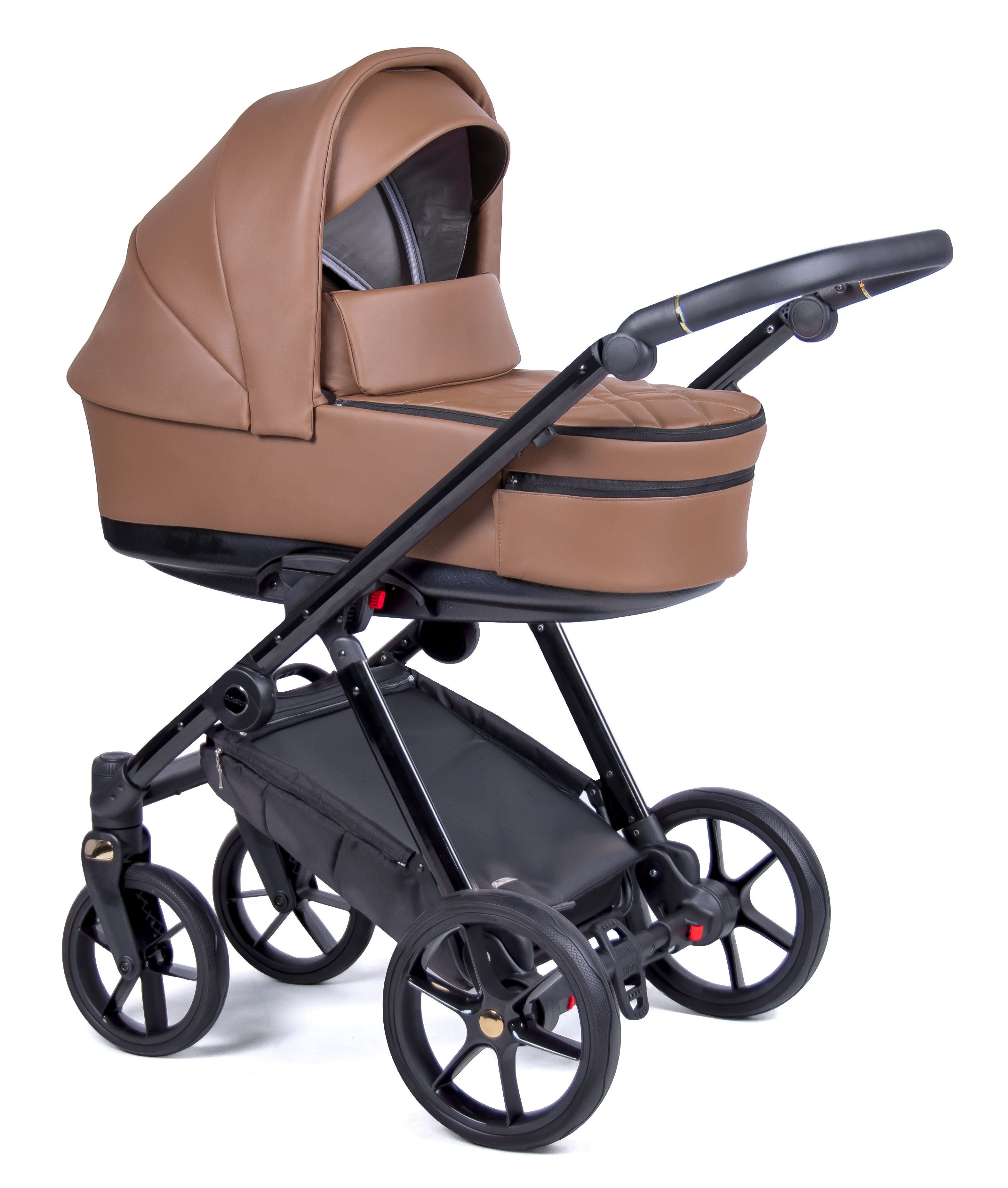 Designs in babies-on-wheels 1 Kinderwagen-Set Braun 12 14 schwarz Kombi-Kinderwagen Premium Teile 2 - in - = Axxis Gestell