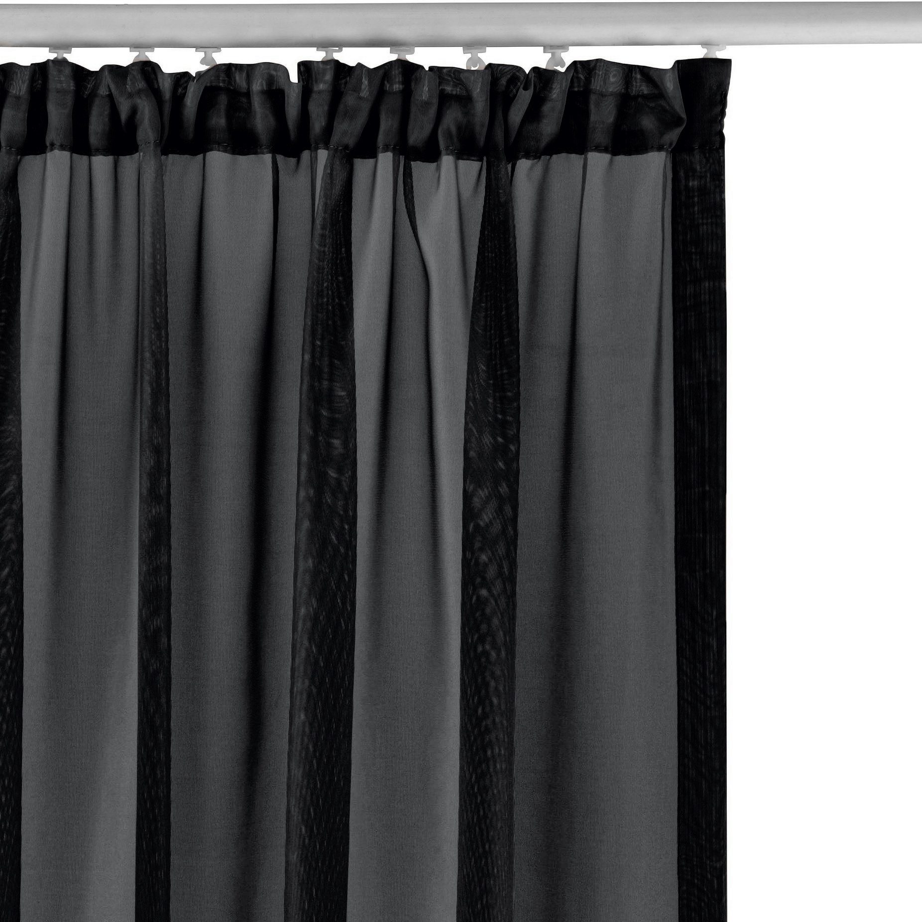 OTTO home Gardine XANA 1er- und 2er-Pack, Kräuselband, Topseller! (1 St), Kräuselband, transparent, Voile, Bestseller, einfarbig, 1 bzw. 2 Schals, pflegeleicht, – Bild 4 von 5