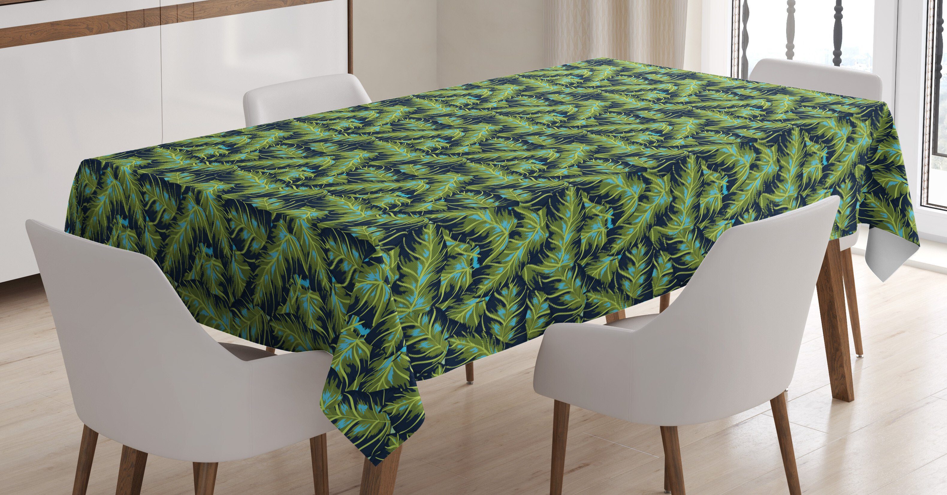 Abakuhaus Pattern den Tropisch Tischdecke Klare Waschbar Bereich Für Bananenblattpflanzen geeignet Farbfest Farben, Außen