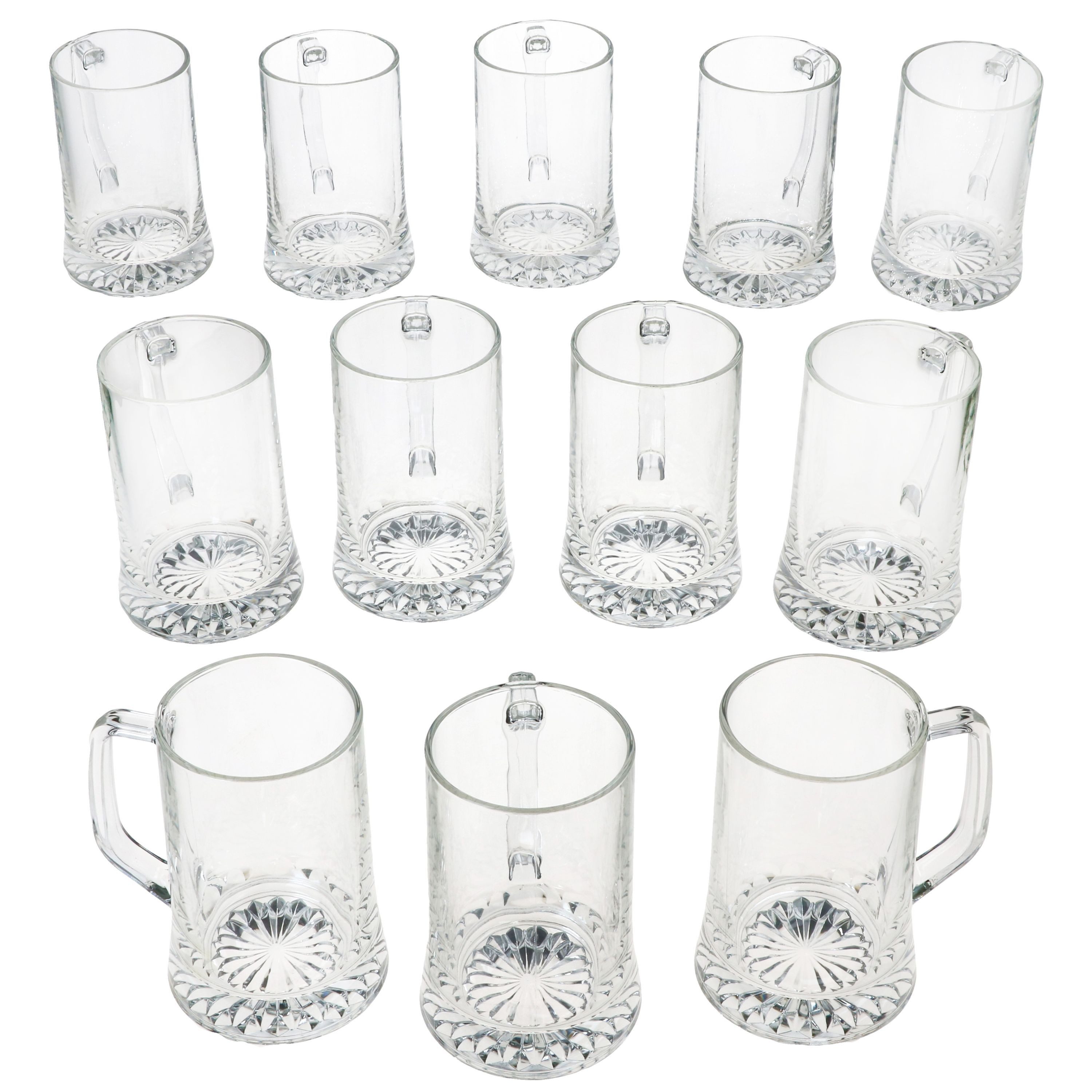 MamboCat Bierglas 12x Akki Bierkrug 0,5L mit Sternboden & Henkel Bierseidel 500ml Glas, Glas