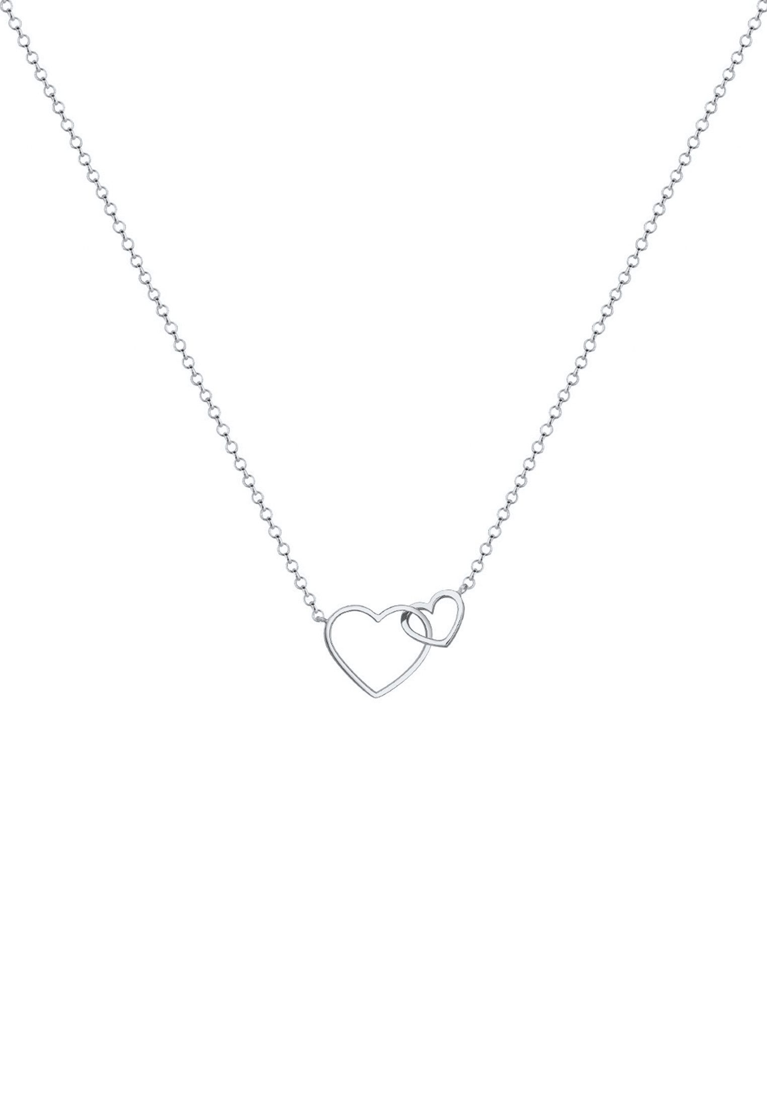 Elli Kette mit Anhänger Herz Unendlichkeit Liebe 925 Silber, Herz