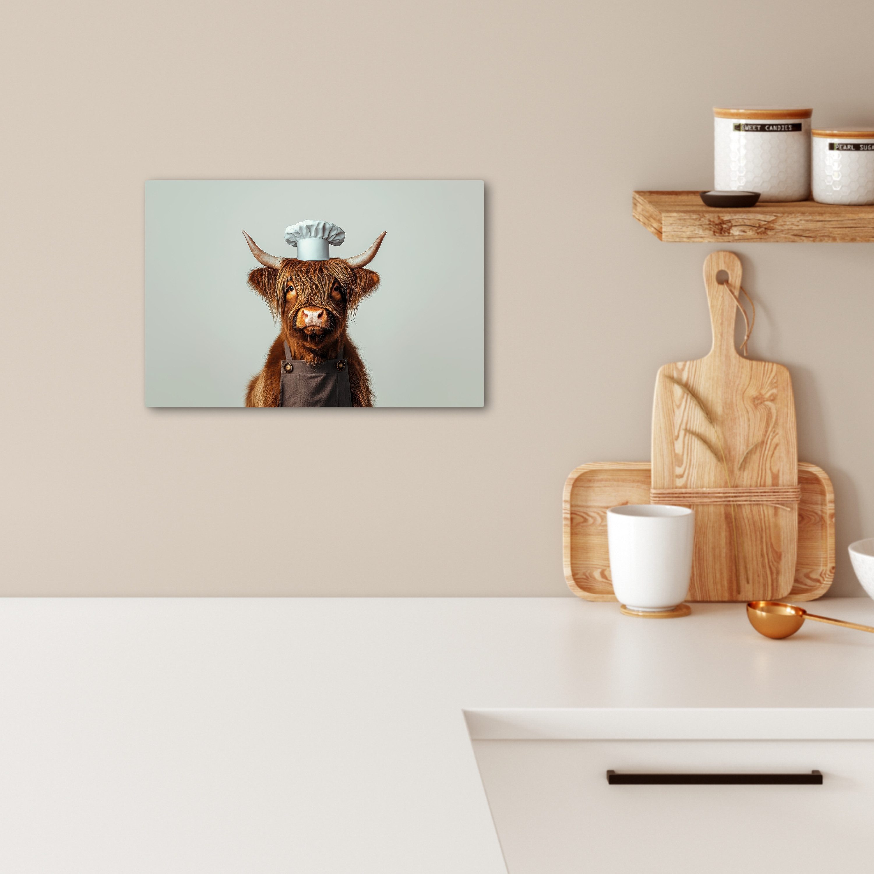 OneMillionCanvasses® Leinwandbild Schottischer Highlander - Braun - Hörner günstig online kaufen