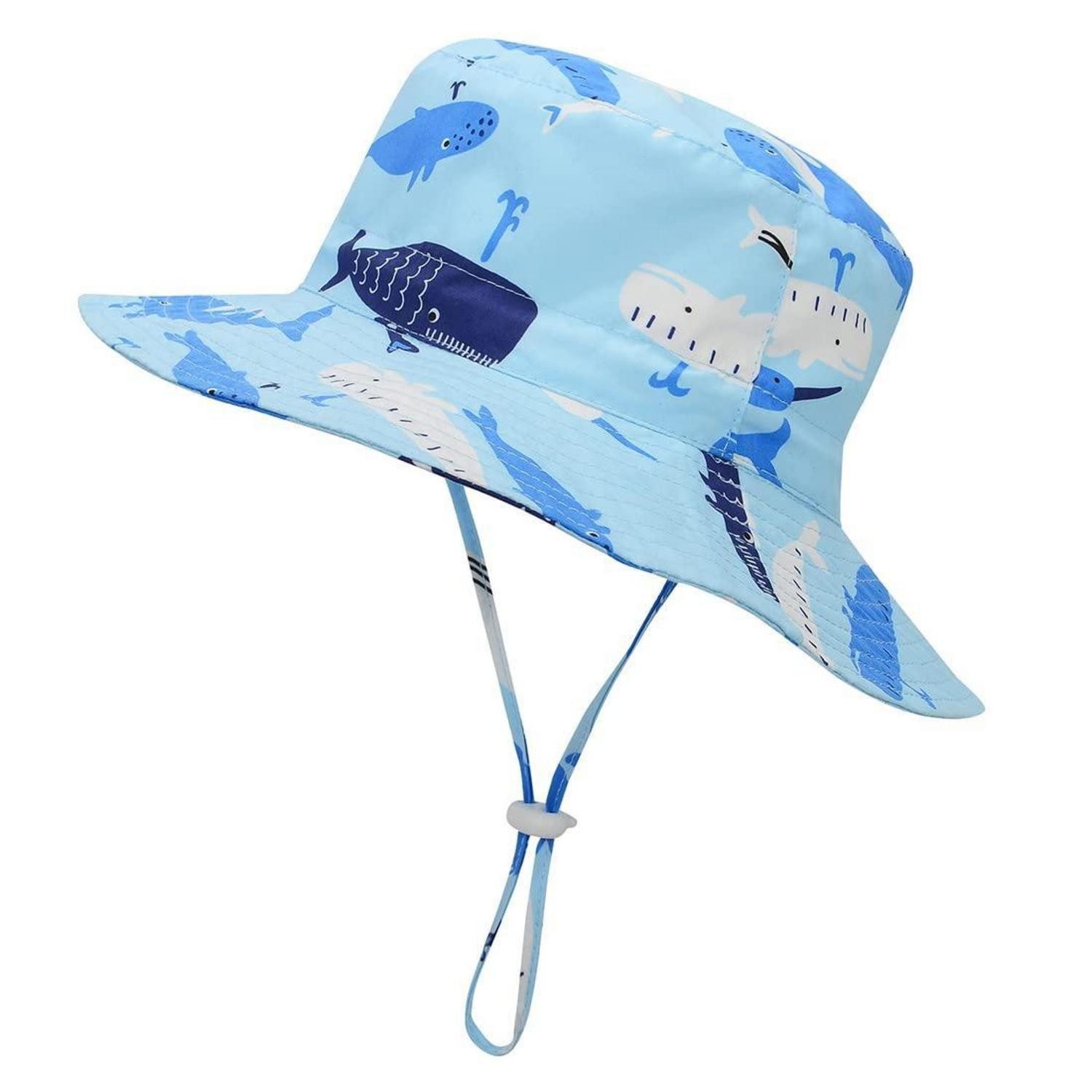 LuxusKollektion Sonnenhut Sonnenhut Baby Fischerhut UV Schutz Verstellbar 2-4 Jahre Blauwal
