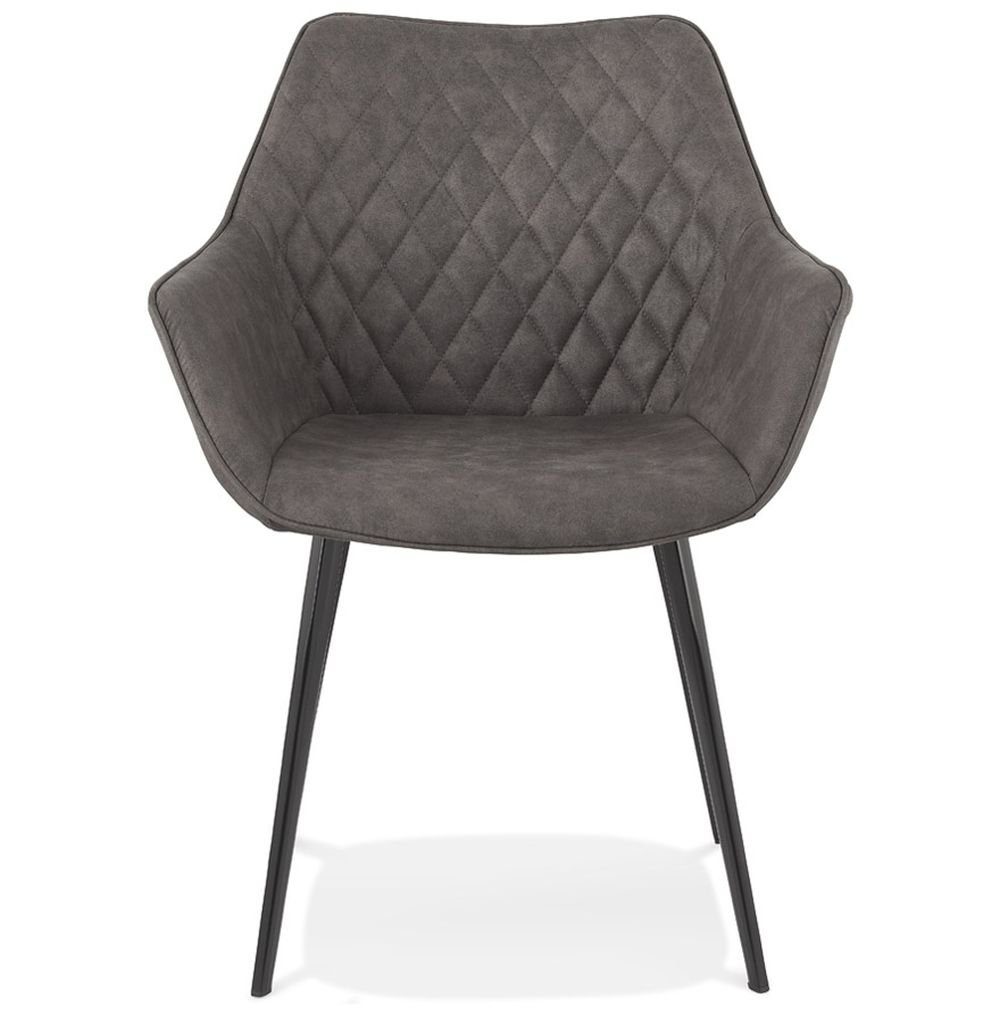 KADIMA DESIGN Esszimmerstuhl AARON Sessel (dark Textile Dunkles Grau 61 grey)