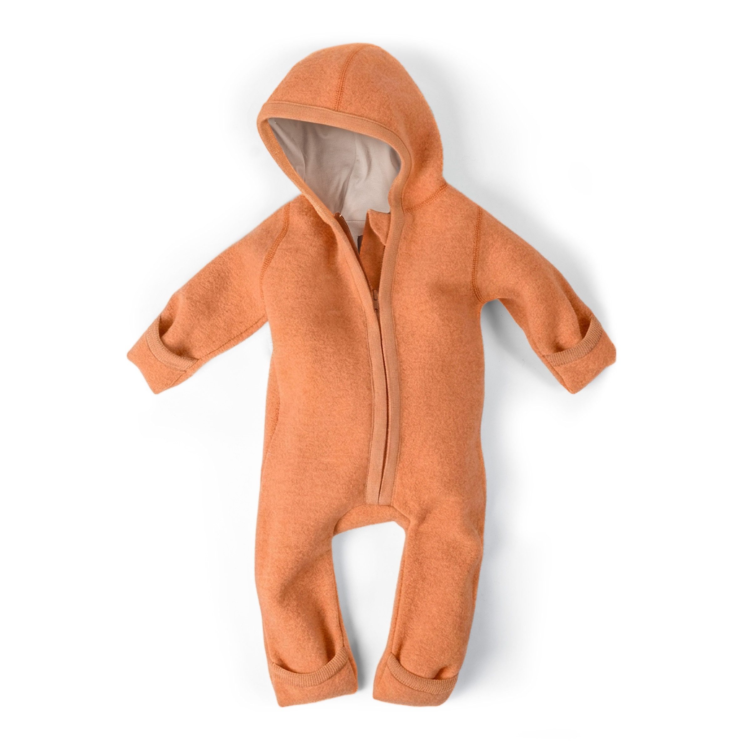 Ehrenkind Overall Walkoverall Baby aus Merino Schurwolle mit Reißverschluss (Apricot)