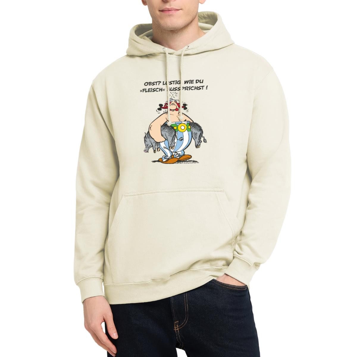 Spreadshirt Hoodie Asterix und Obelix Obst Fleisch Spruch Unisex Hoodie (1-tlg)