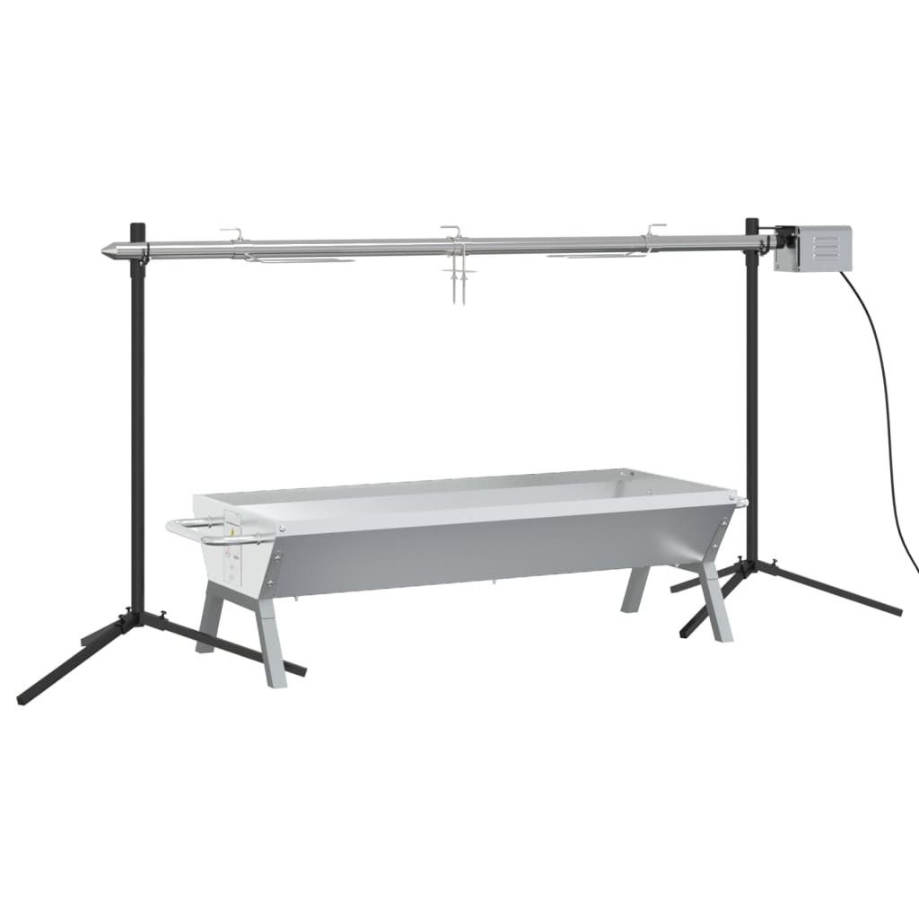 vidaXL Grillkamin Rotisserie-Grill Automatisch Edelstahl