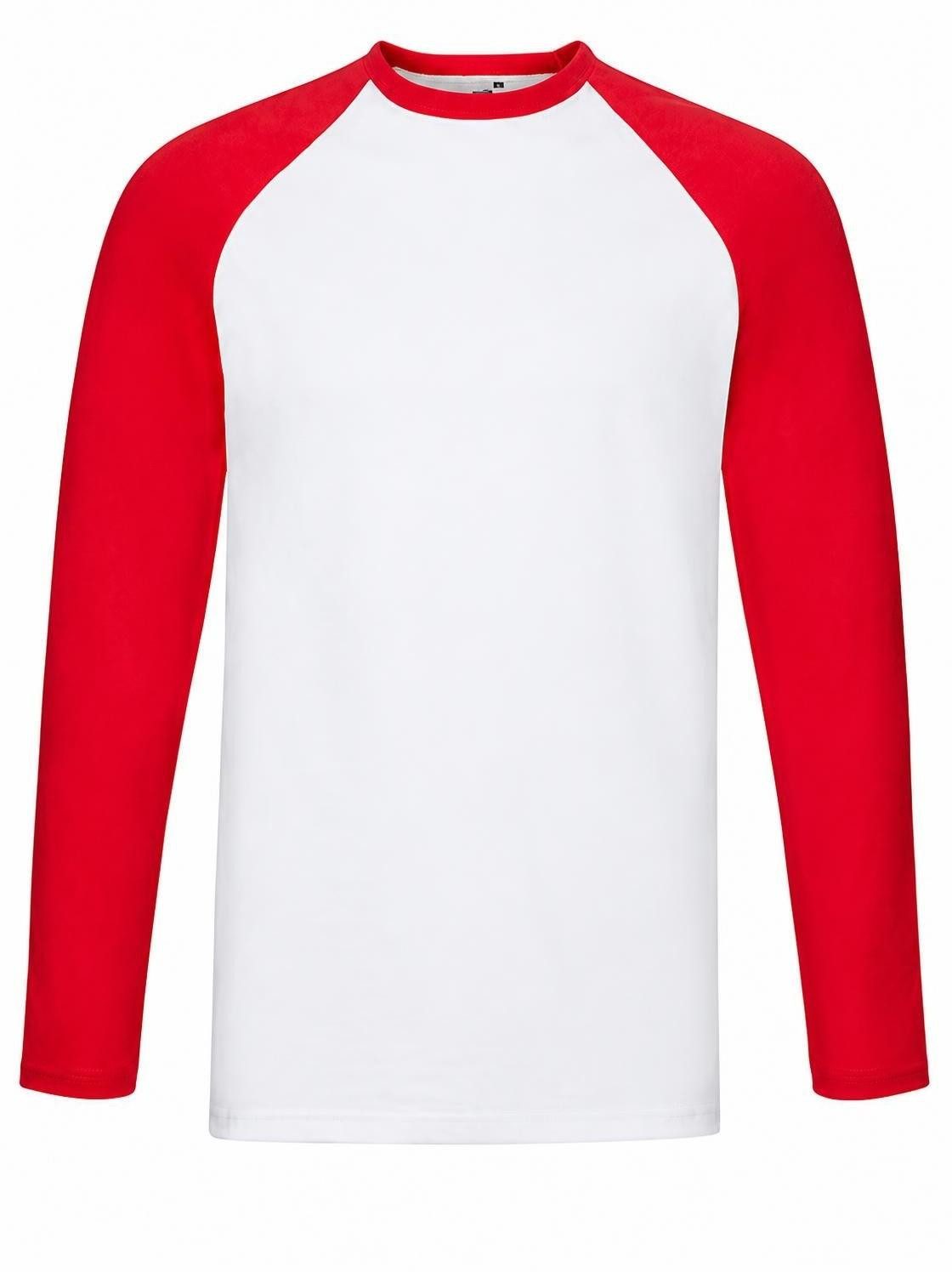 Fruit of the Loom Langarmshirt Long Sleeve Baseball Herren T-Shirt