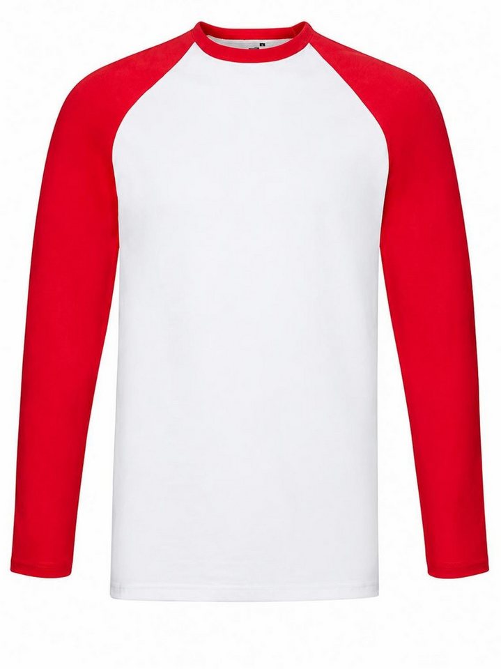 Fruit of the Loom Langarmshirt Long Sleeve Baseball Herren T-Shirt