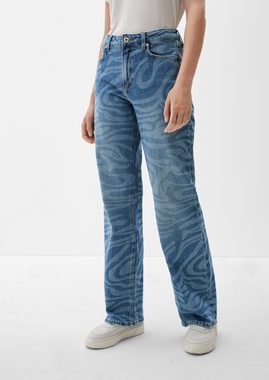 QS 5-Pocket-Jeans Jeans Catie / Slim Fit / High Rise / Wide Leg Waschung