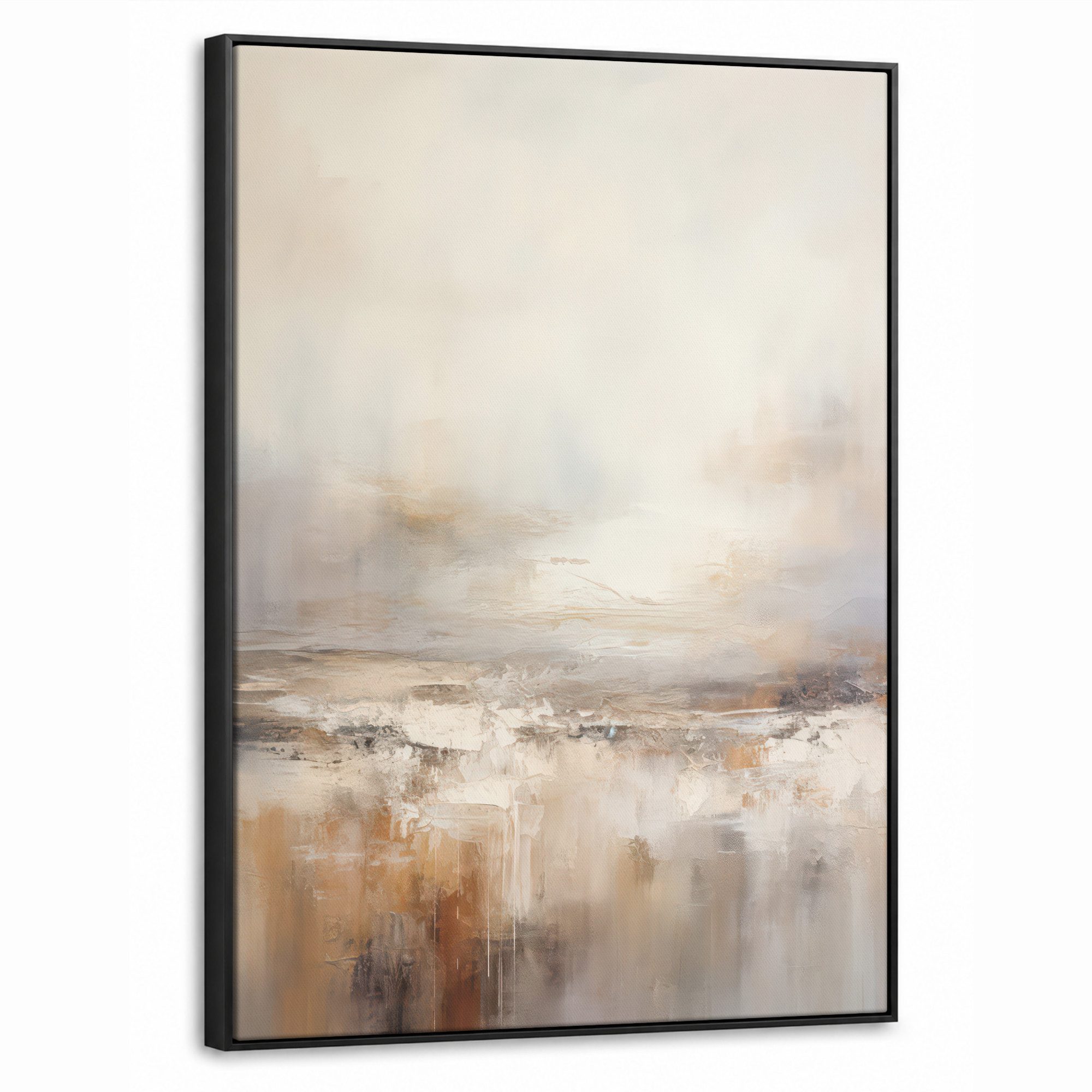 OneMillionCanvasses® Leinwandbild mit Rahmen - Kunst - Industriell - Grau - Braun - Abstrakt, Fotodruck (1 St), Schlafzimmer Deko Aesthetic, Bilder über Bett, 50x70cm