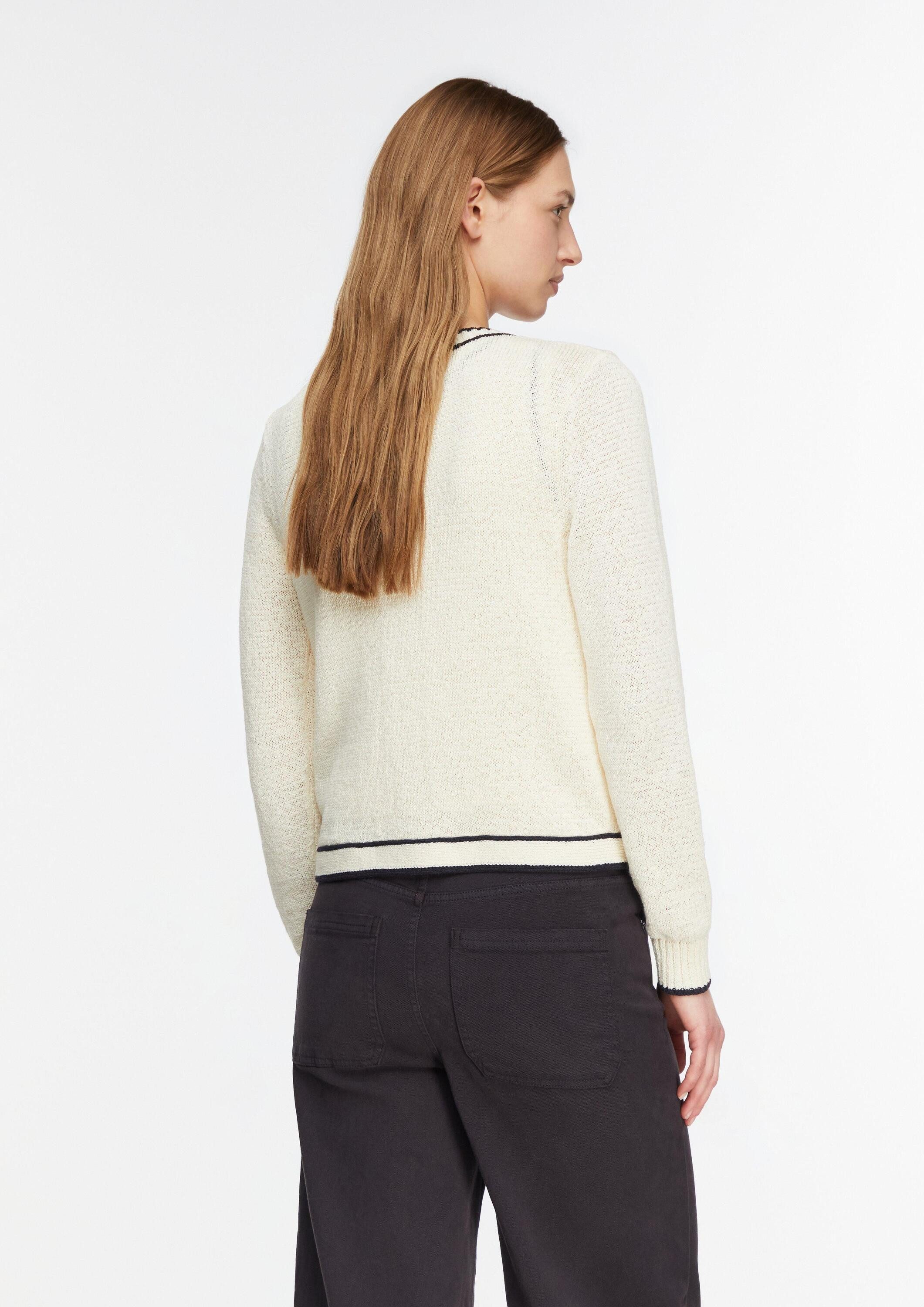 comma Cardigan Strickjacke Strickjacke mit Kontrastabschlüssen