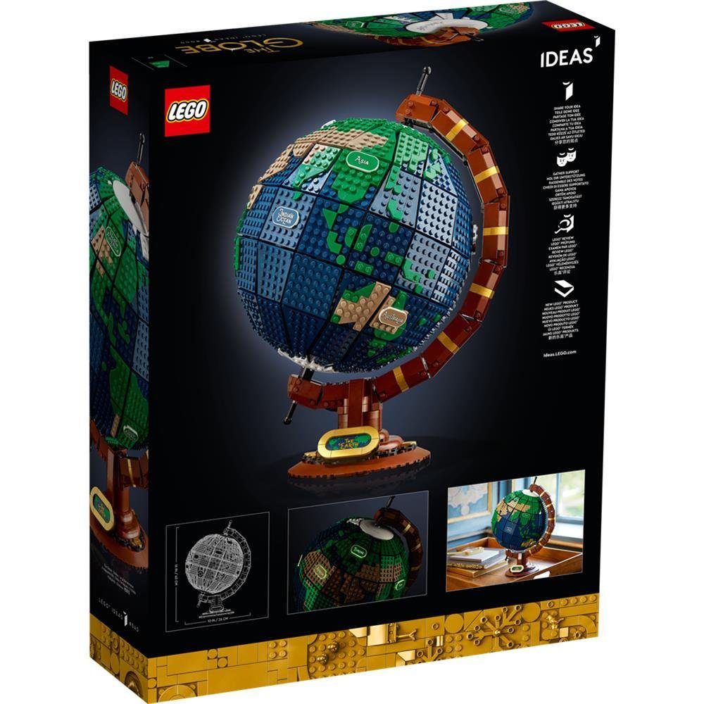 LEGO® Ideas 21332 - Globus Bauset Konstruktions-Spielset, (2585 St), Modell zum Bauen und Ausstellen für Erwachsene