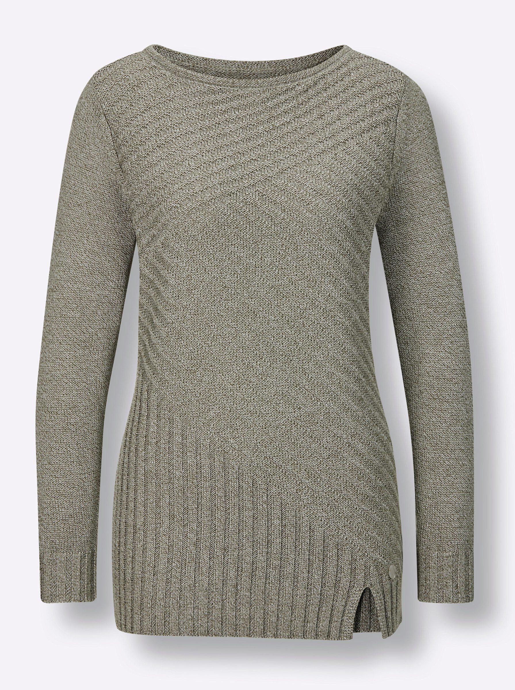 creation L Strickpullover Lyocell-Baumwoll-Pullover Langarm